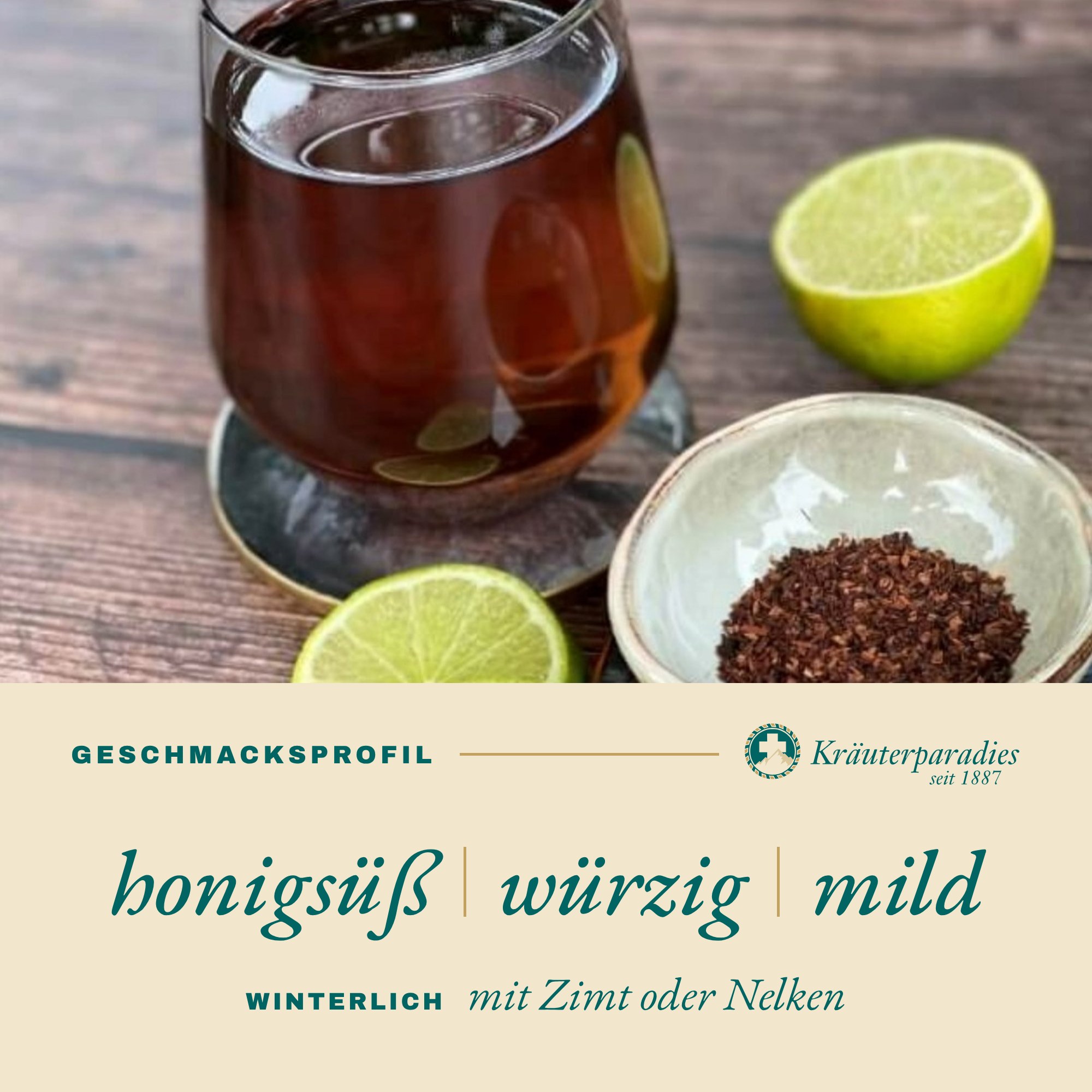 Honey Bush Geschmacksprofil: honigsüß, würzig, mild