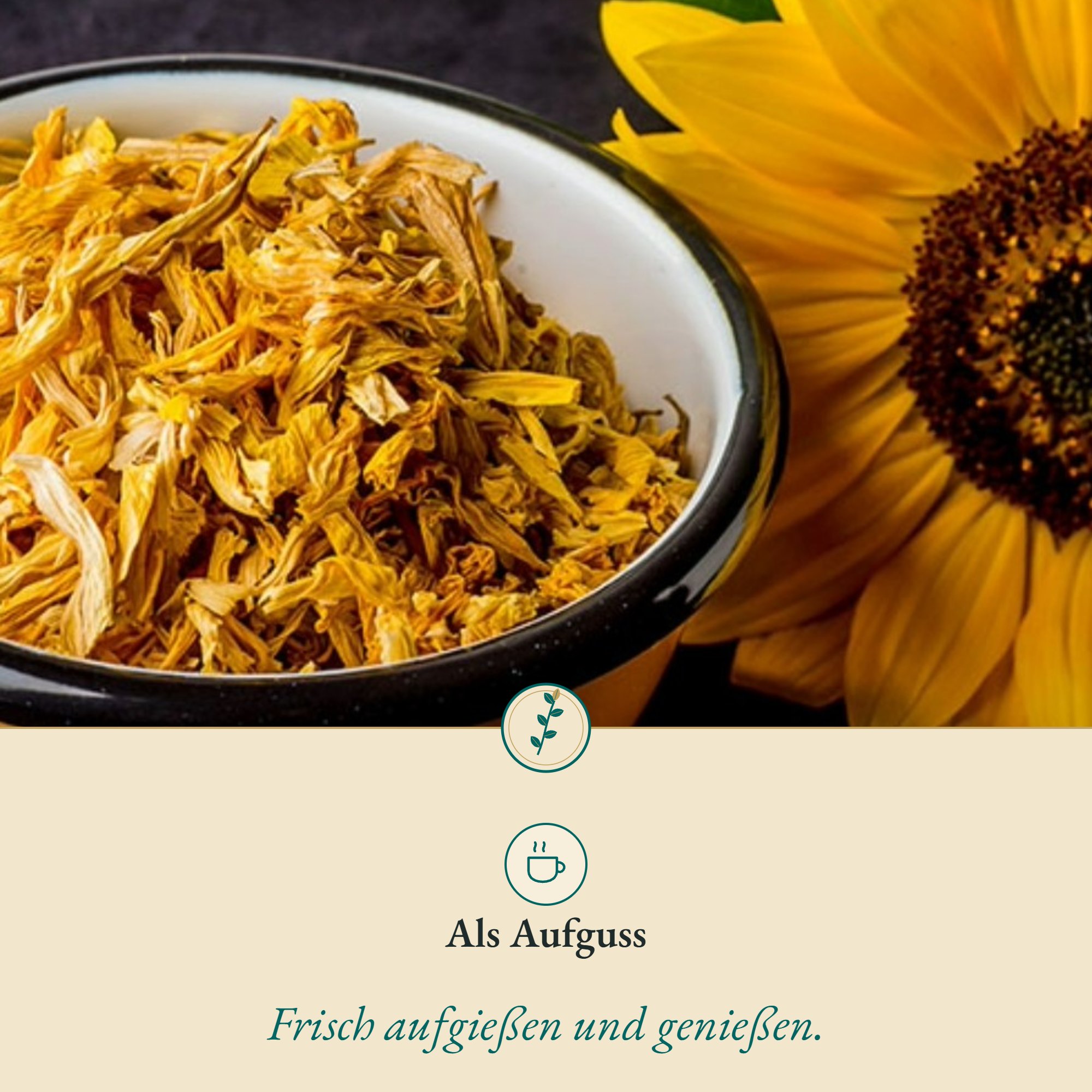 Anwendung Sonnenblumenblüten: als Aufguss