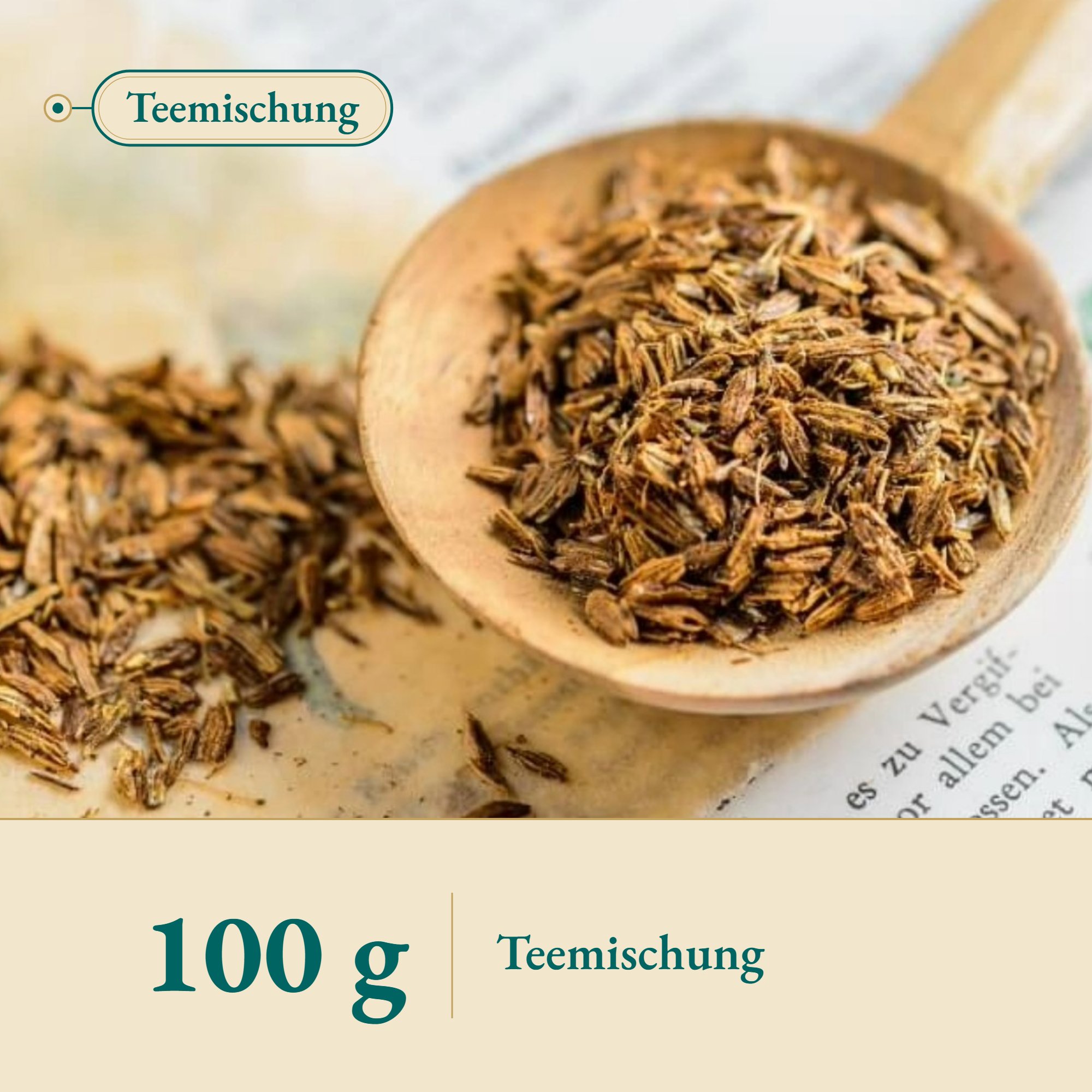 Nahaufnahme Fenchel-Anis-Kümmel Tee – Kräuterparadies seit 1887