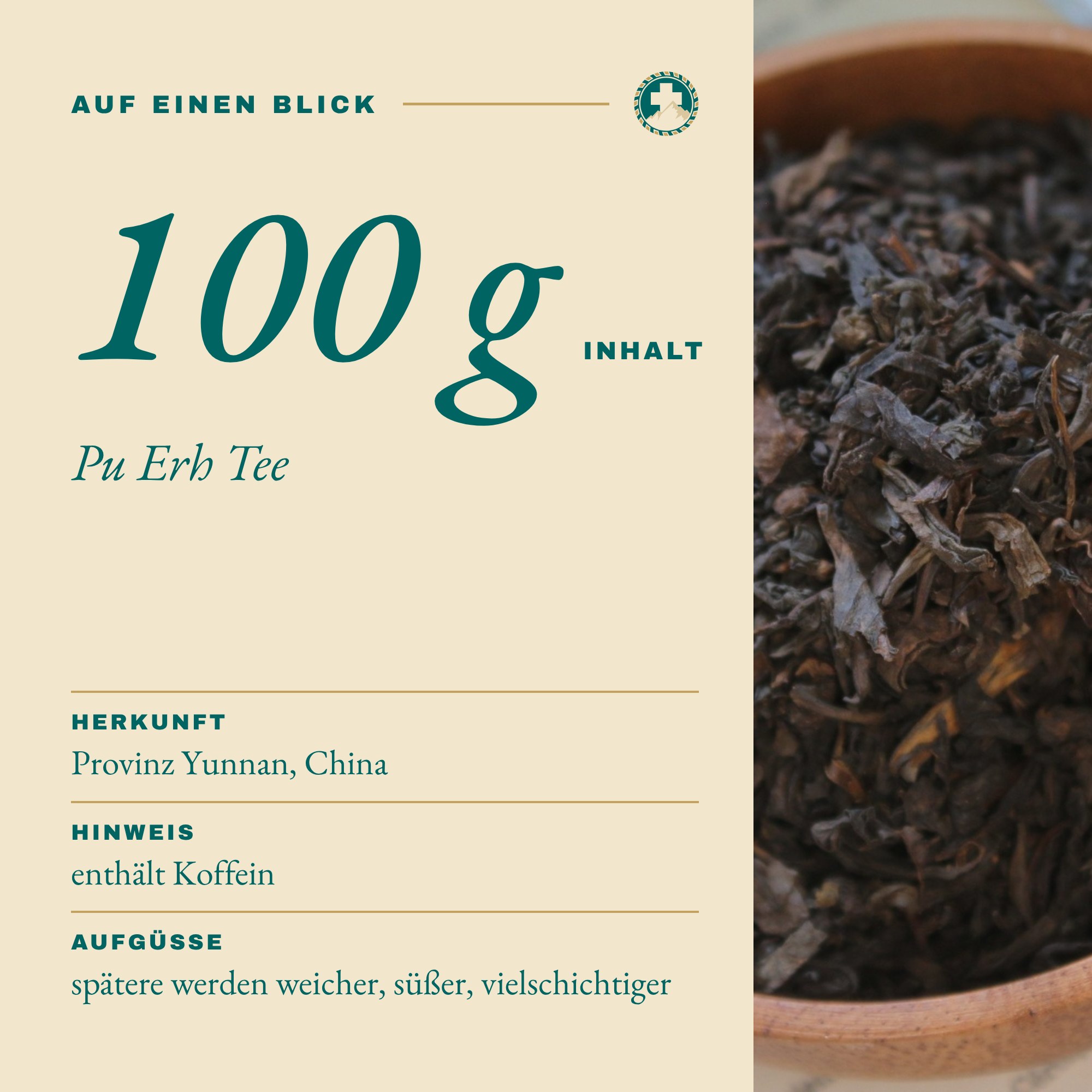 Pu Erh Tee 100 g auf einen Blick