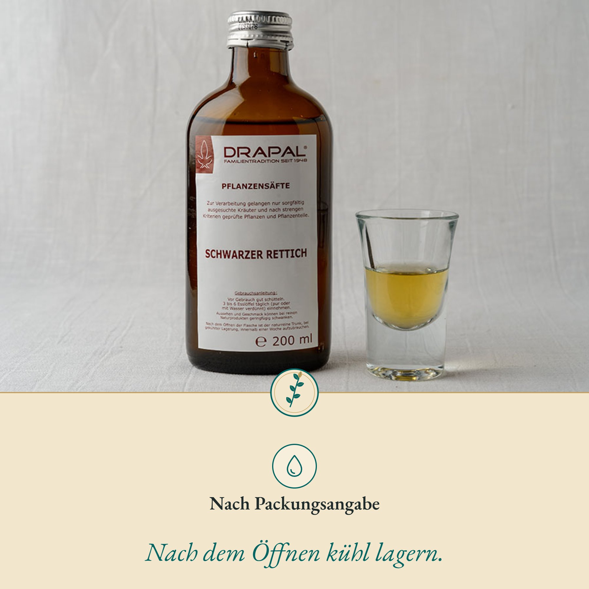 Anwendung Schwarzrettich Pflanzensaft Bio: nach Packungsangabe