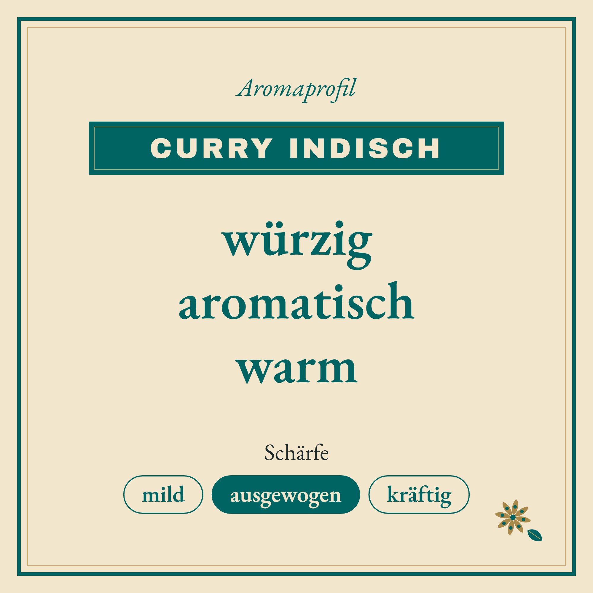 Aromaprofil Curry Indisch: würzig, aromatisch und warm