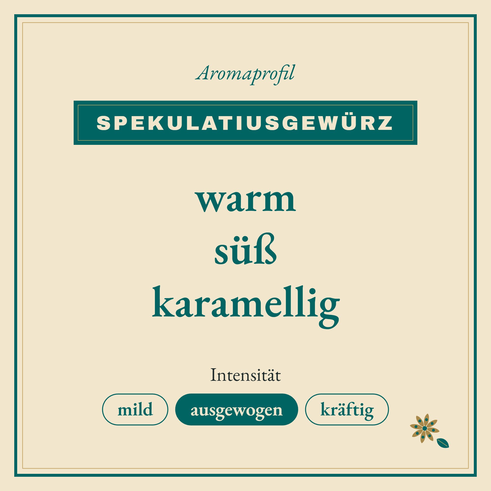 Aromaprofil Spekulatiusgewürz: warm, süß und karamellig