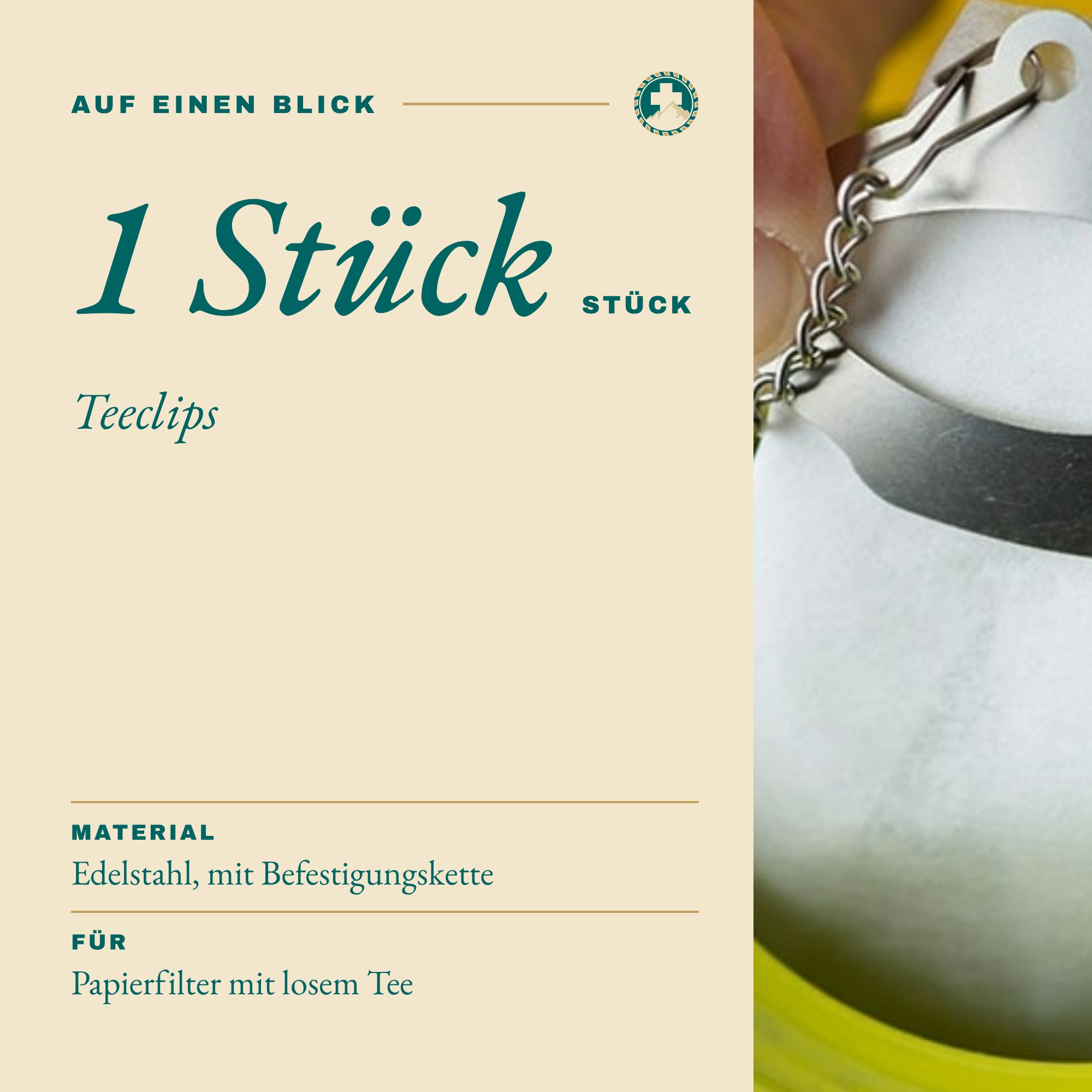 Teeclips 1 Stück auf einen Blick