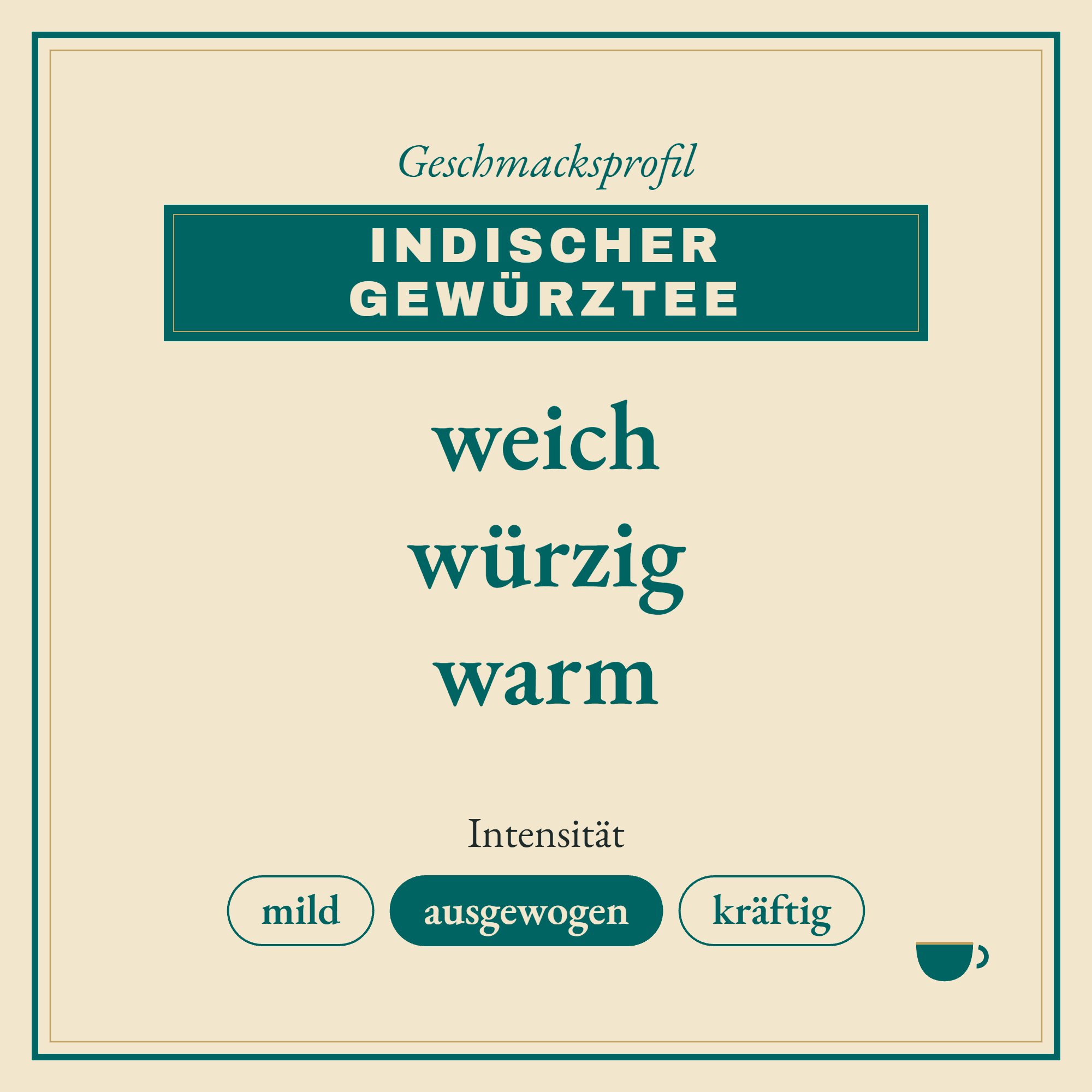 Geschmacksprofil Indischer Gewürztee: weich, würzig und warm