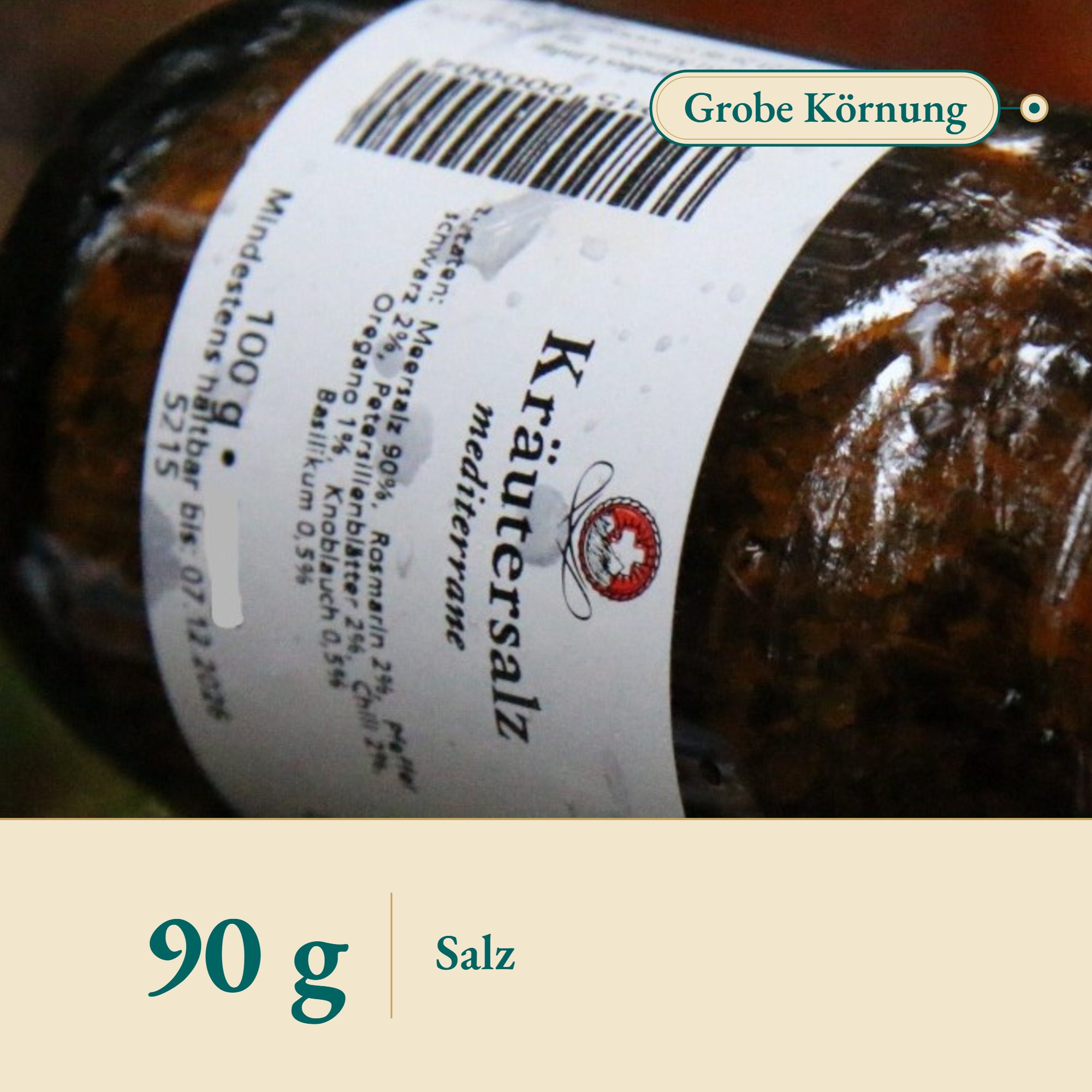 Nahaufnahme Mediterranes Kräutersalz grob – Kräuterparadies seit 1887
