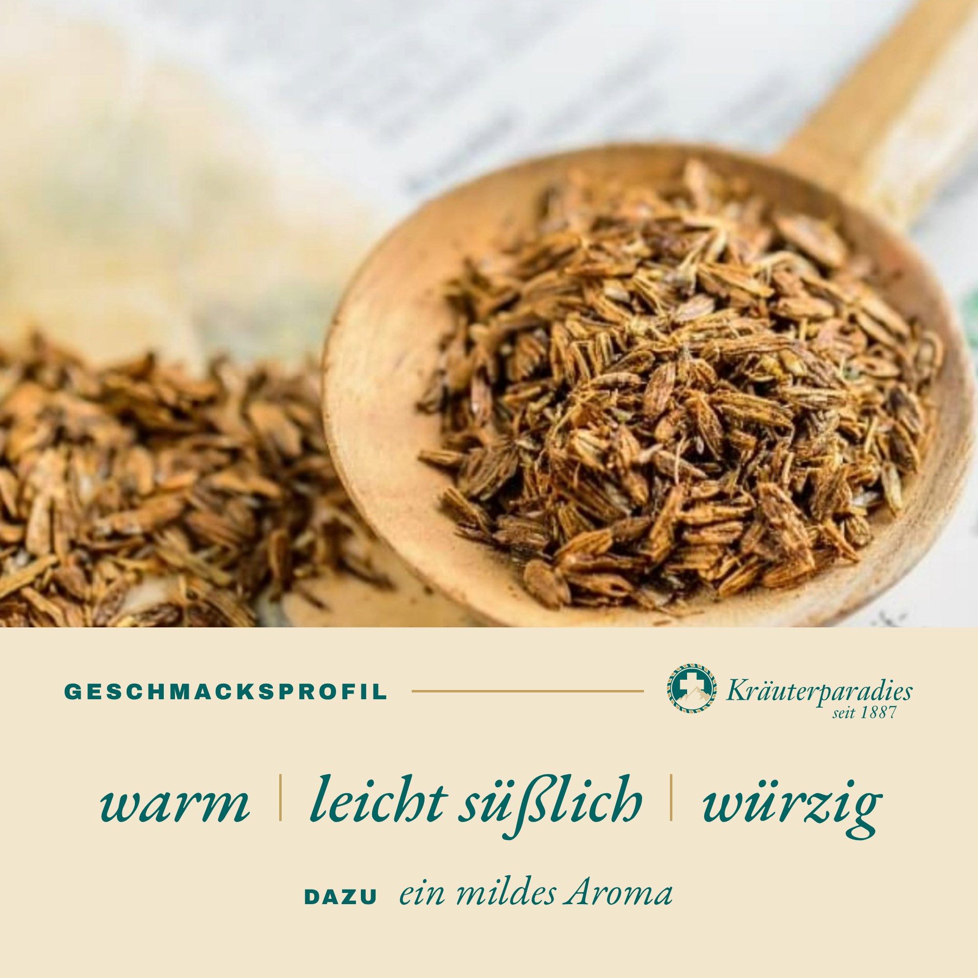 Fenchel Anis Kümmel Tee Geschmacksprofil: warm, leicht süßlich, würzig
