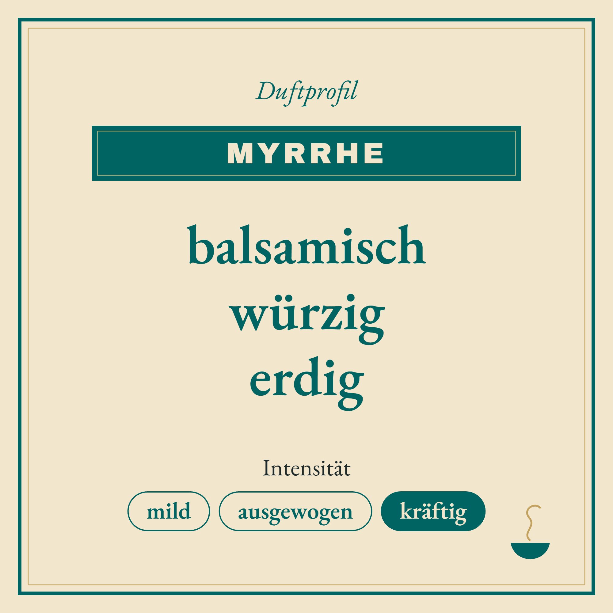 Duftprofil Myrrhe: balsamisch, würzig und erdig