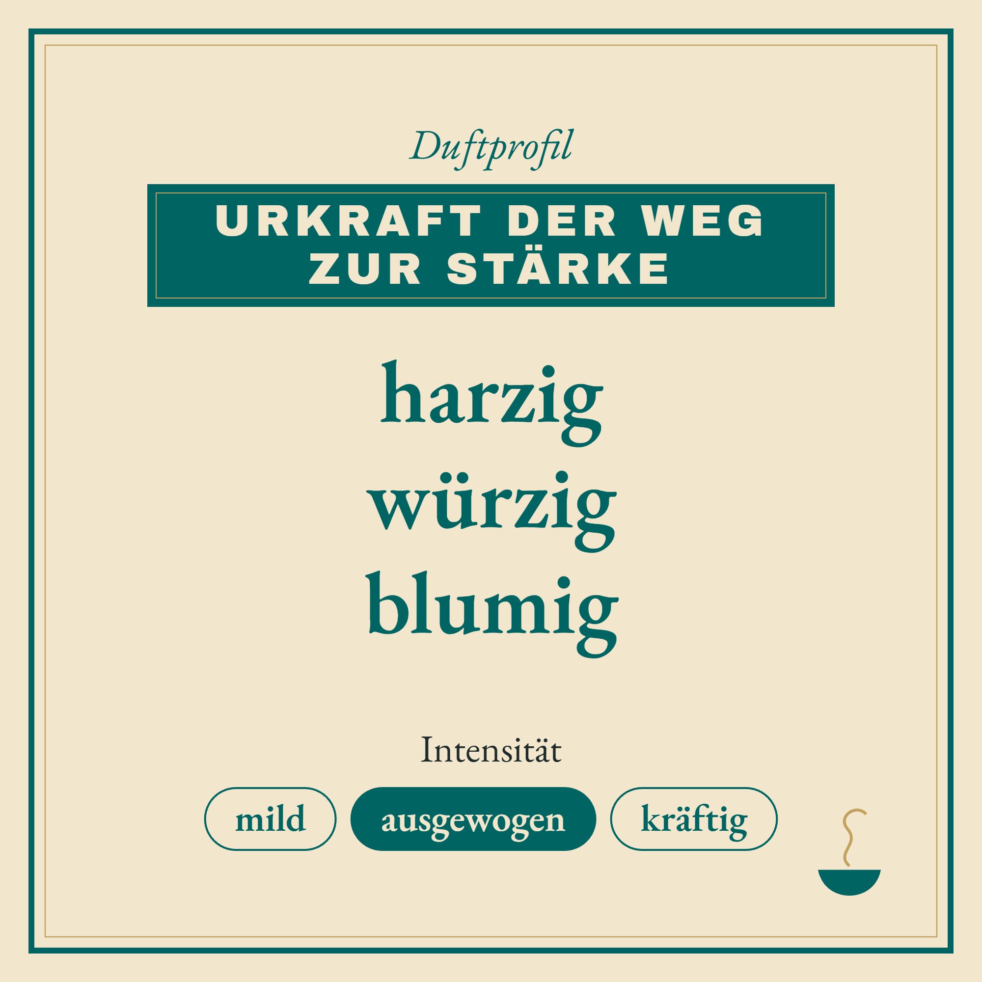Duftprofil Urkraft der Weg zur Stärke: harzig, würzig und blumig