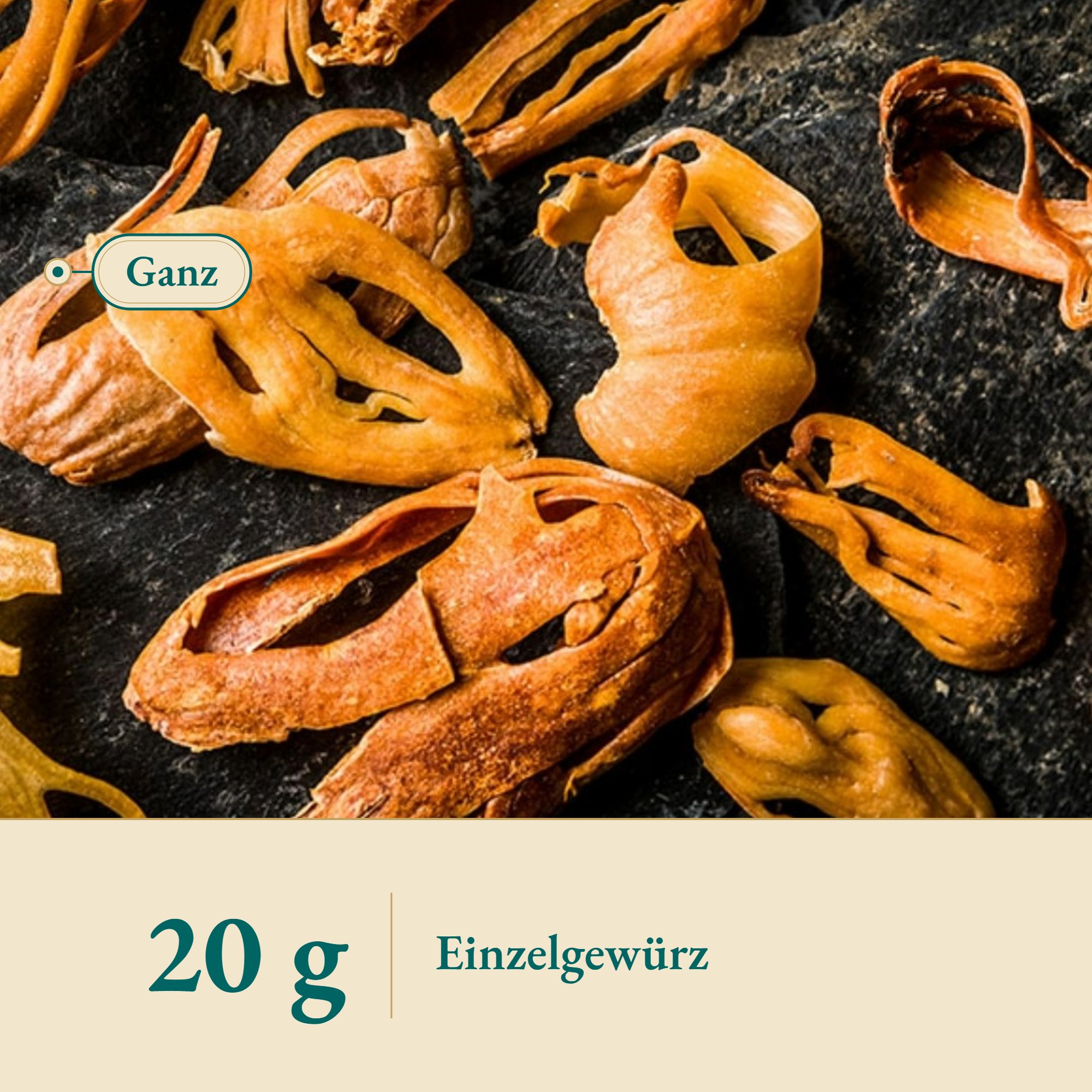 Nahaufnahme Muskatblüte/Macisbl. ganz – Kräuterparadies seit 1887