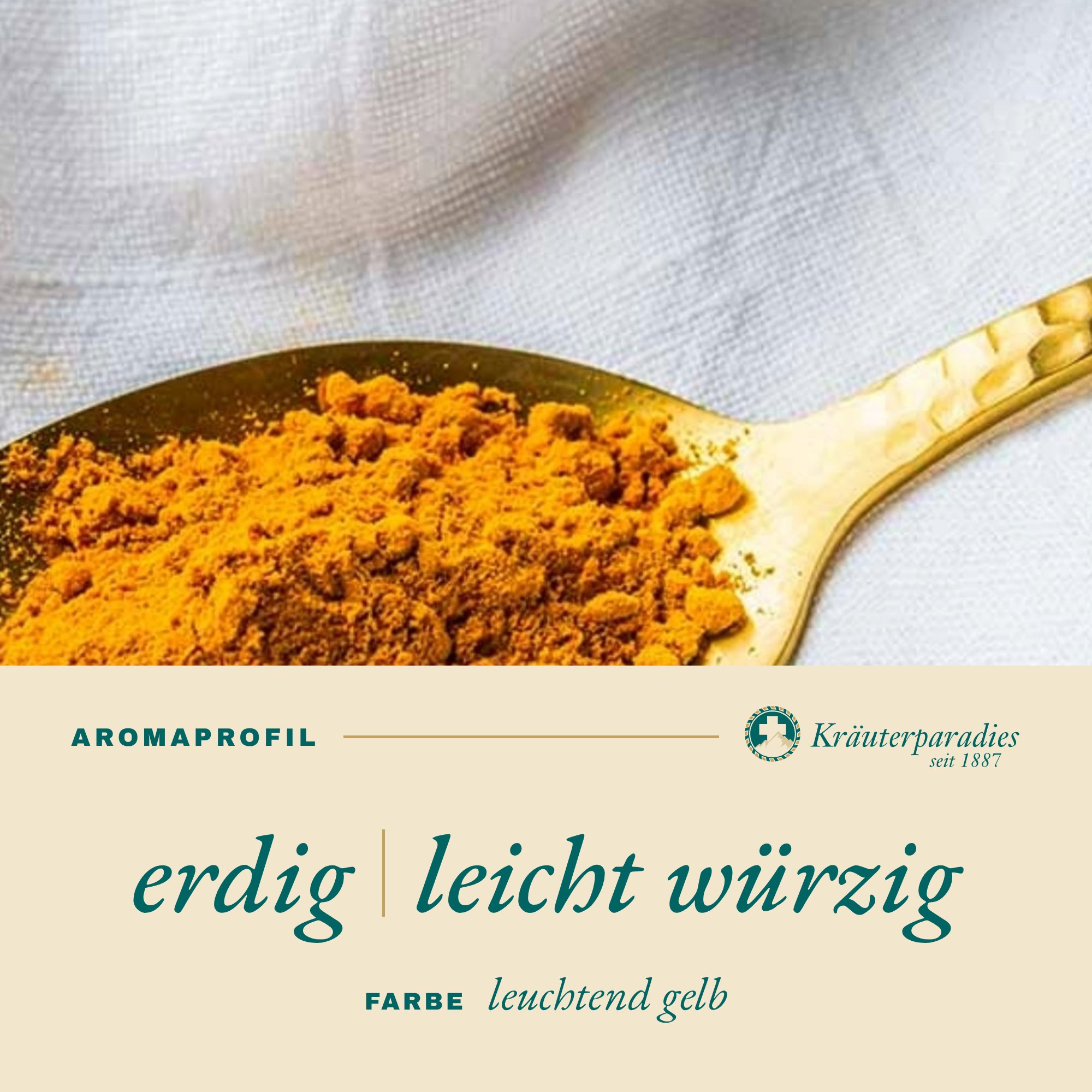 Curcumapulver Aromaprofil: erdig, leicht würzig