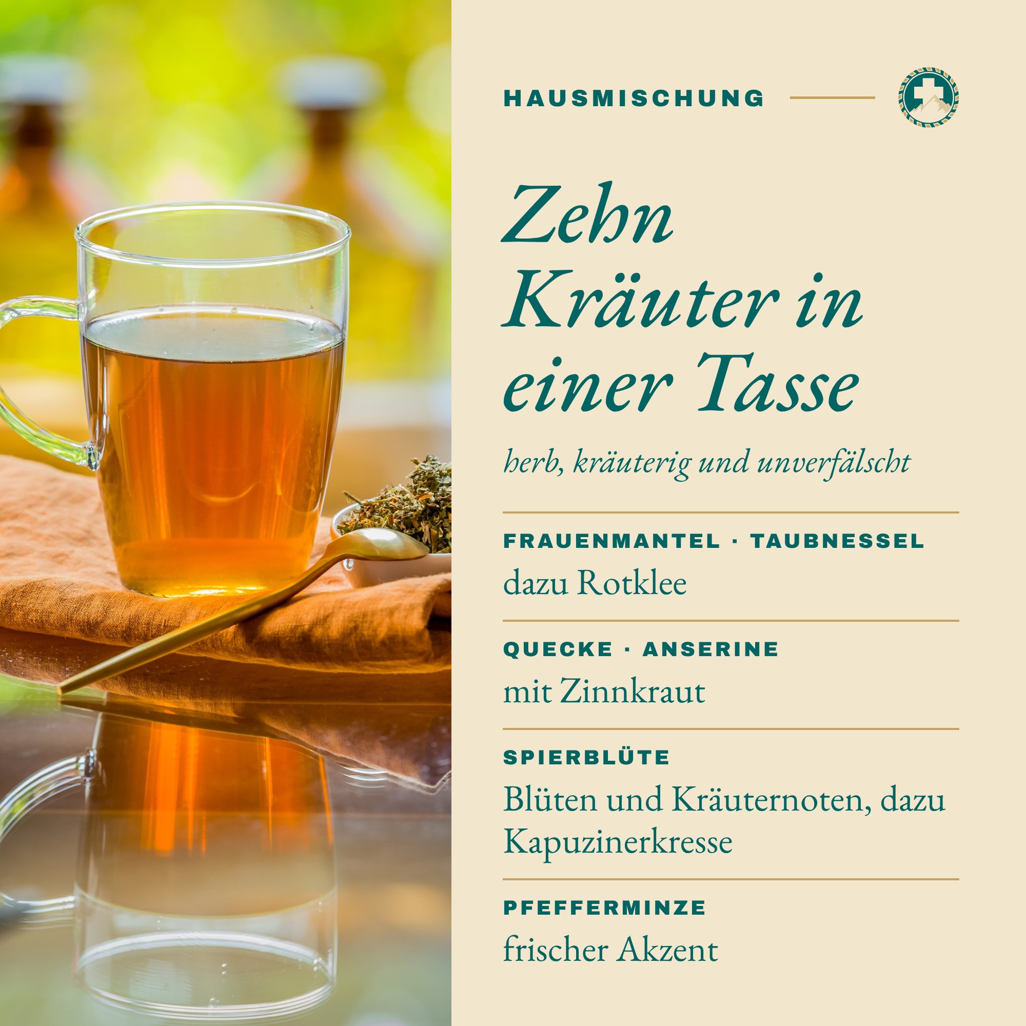 Frauentee: Zehn Kräuter in einer Tasse