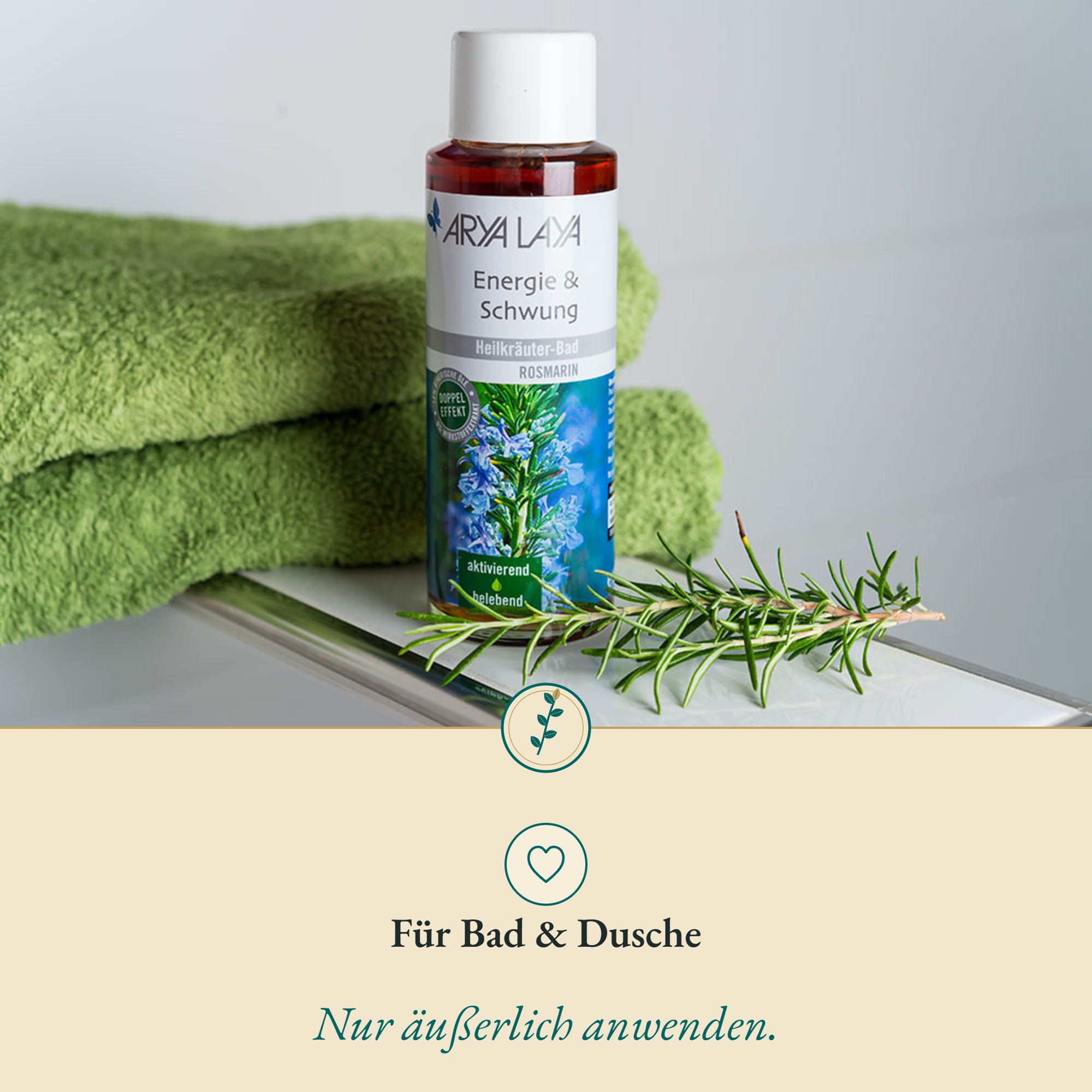 Anwendung Rosmarin-Heilkräuterbad: für Bad & Dusche
