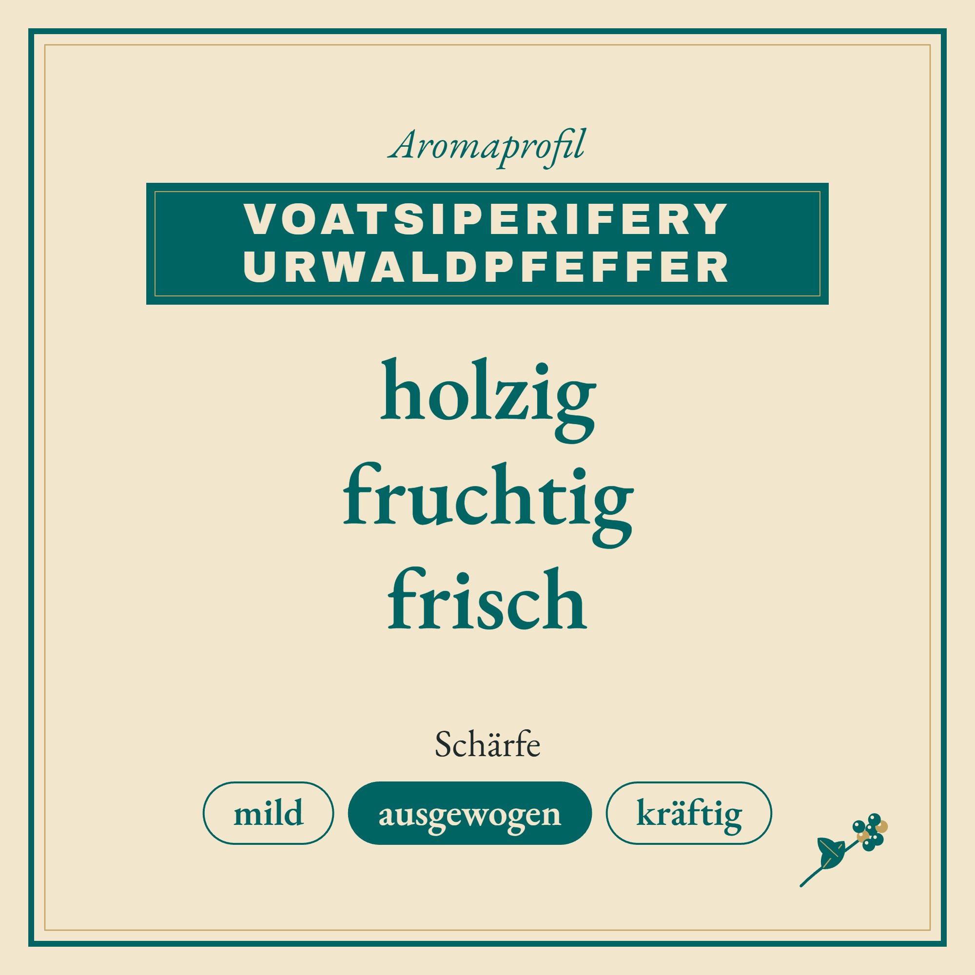 Aromaprofil Voatsiperifery Urwaldpfeffer: holzig, fruchtig und frisch