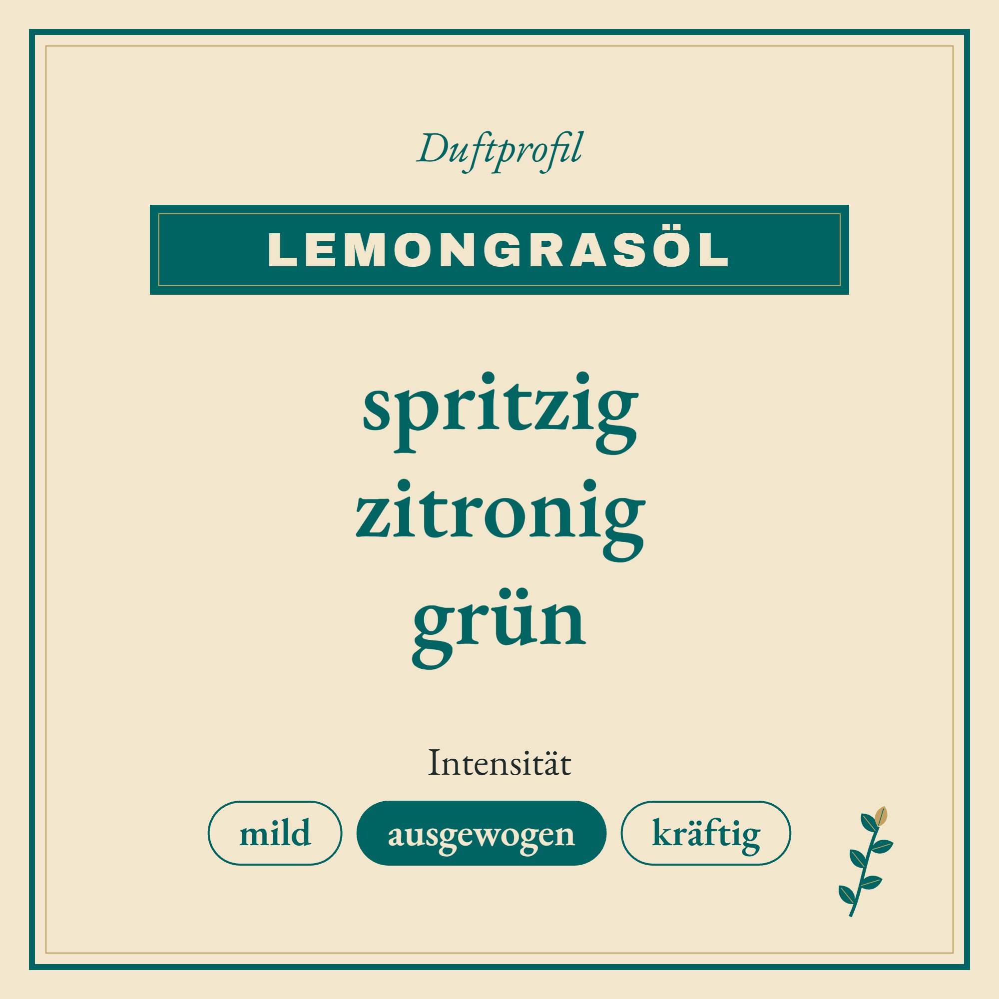 Duftprofil Lemongrasöl: spritzig, zitronig und grün