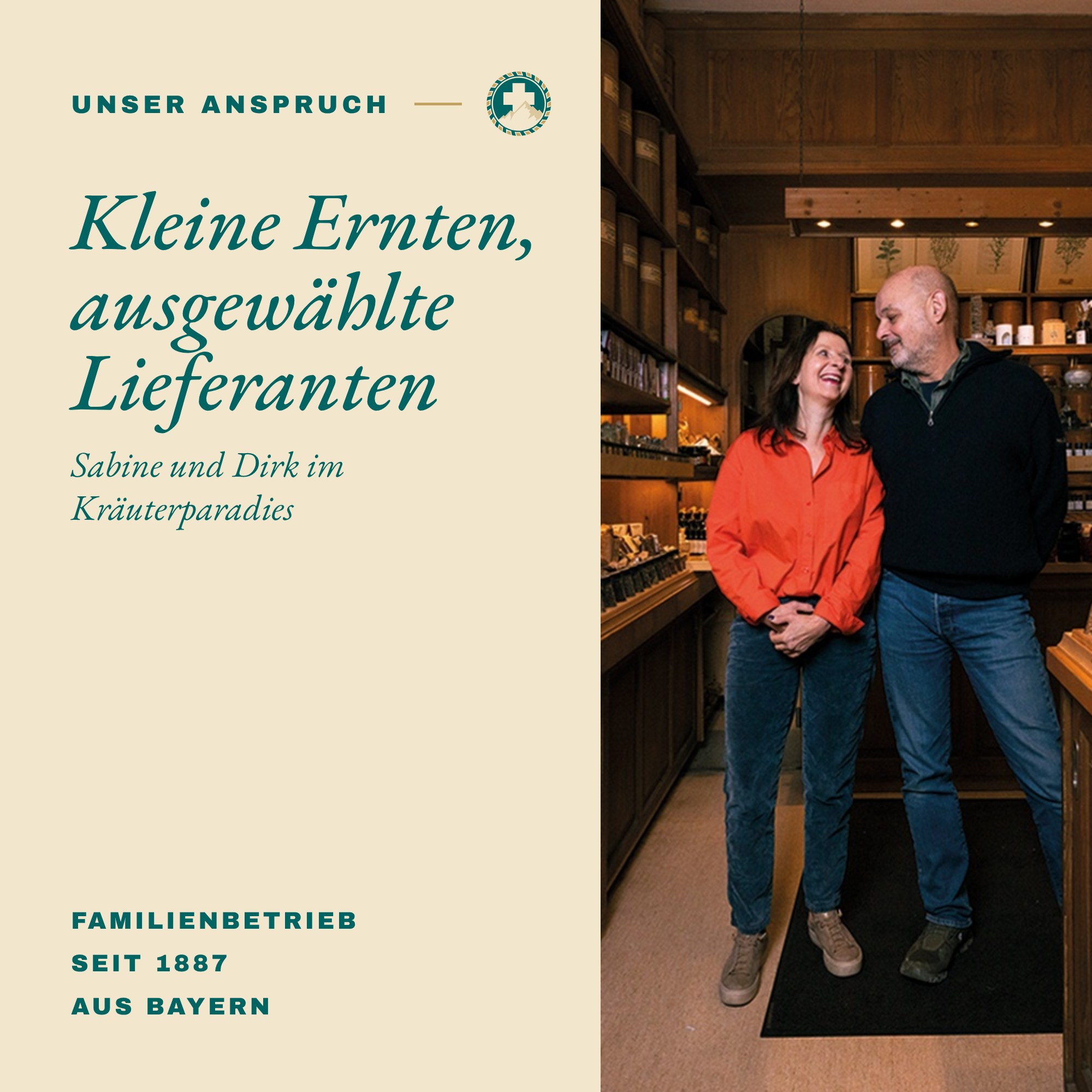 Kräuterparadies seit 1887: Sabine und Dirk im Laden, kleine Ernten und ausgewählte Lieferanten