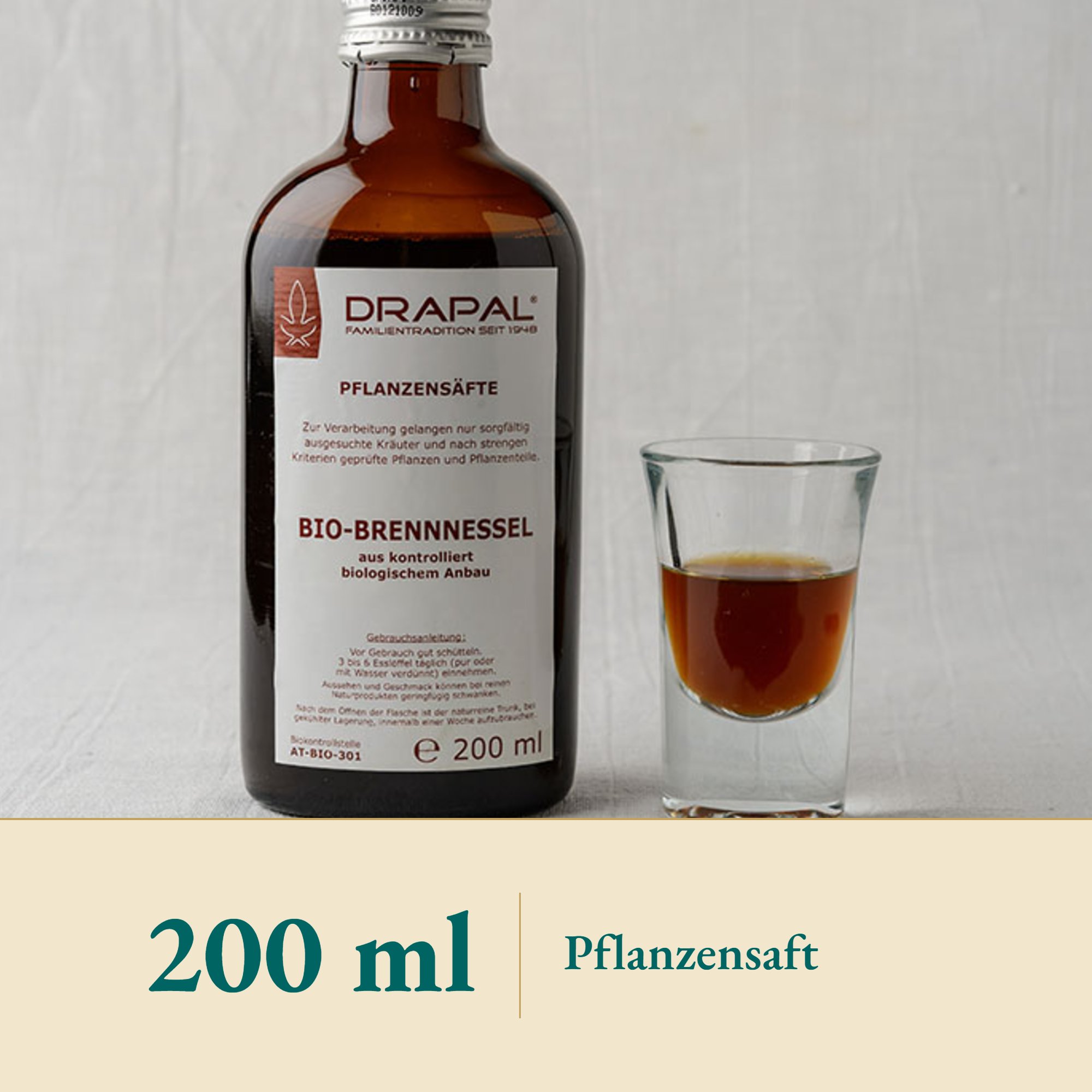 Nahaufnahme Brennessel Pflanzensaft Bio – Kräuterparadies seit 1887