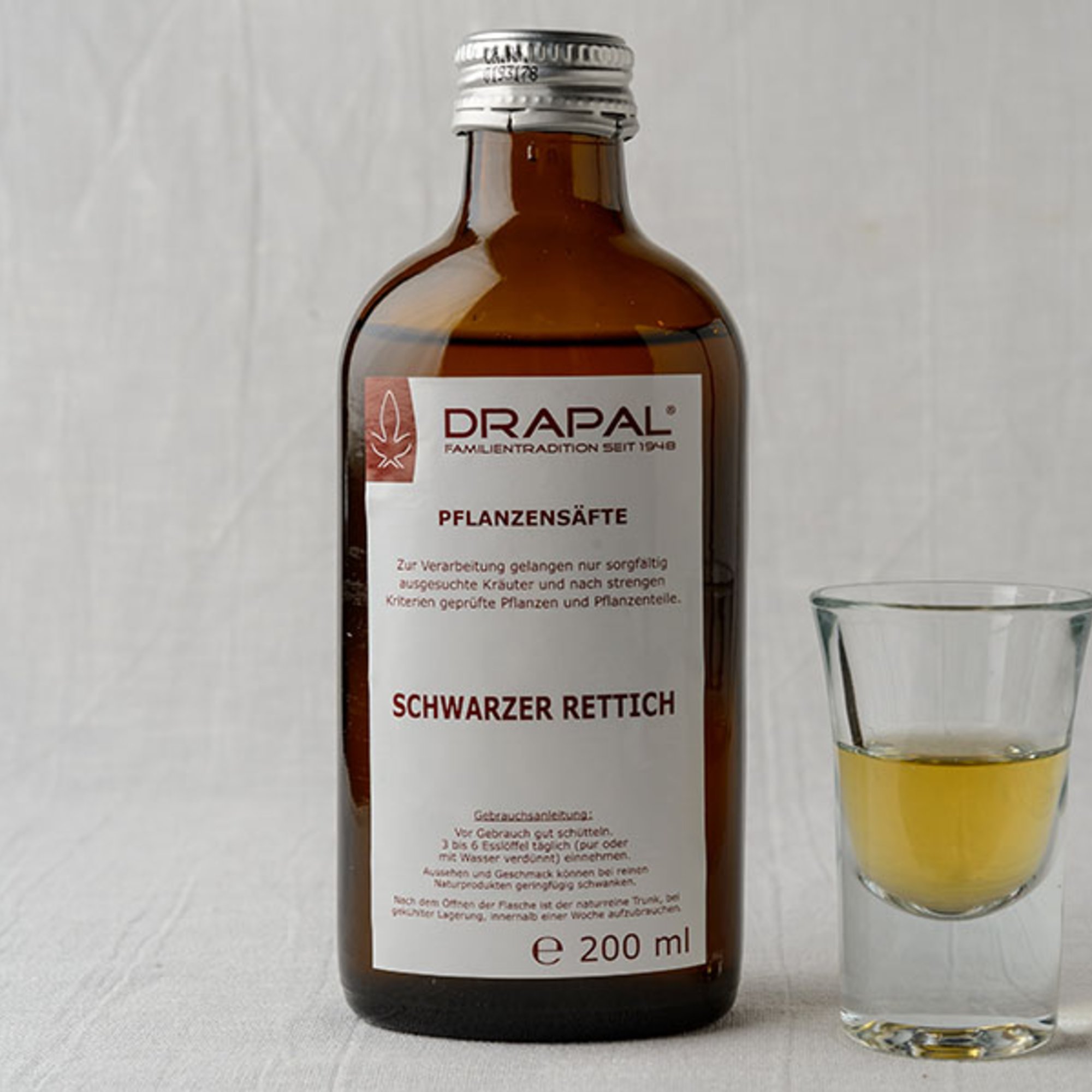 Schwarzrettich Pflanzensaft Bio, 200 ml – Kräuterparadies seit 1887