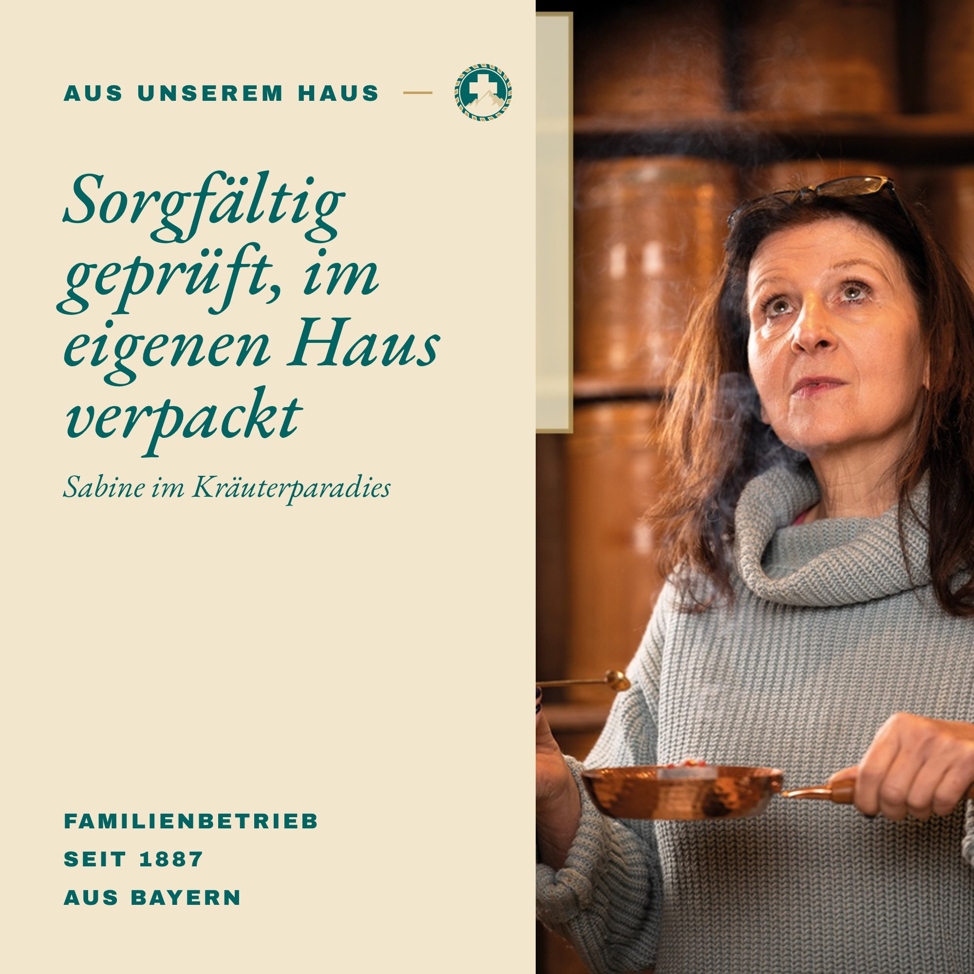 Kräuterparadies seit 1887: Sabine räuchert im Laden, sorgfältig geprüft und im eigenen Haus verpackt
