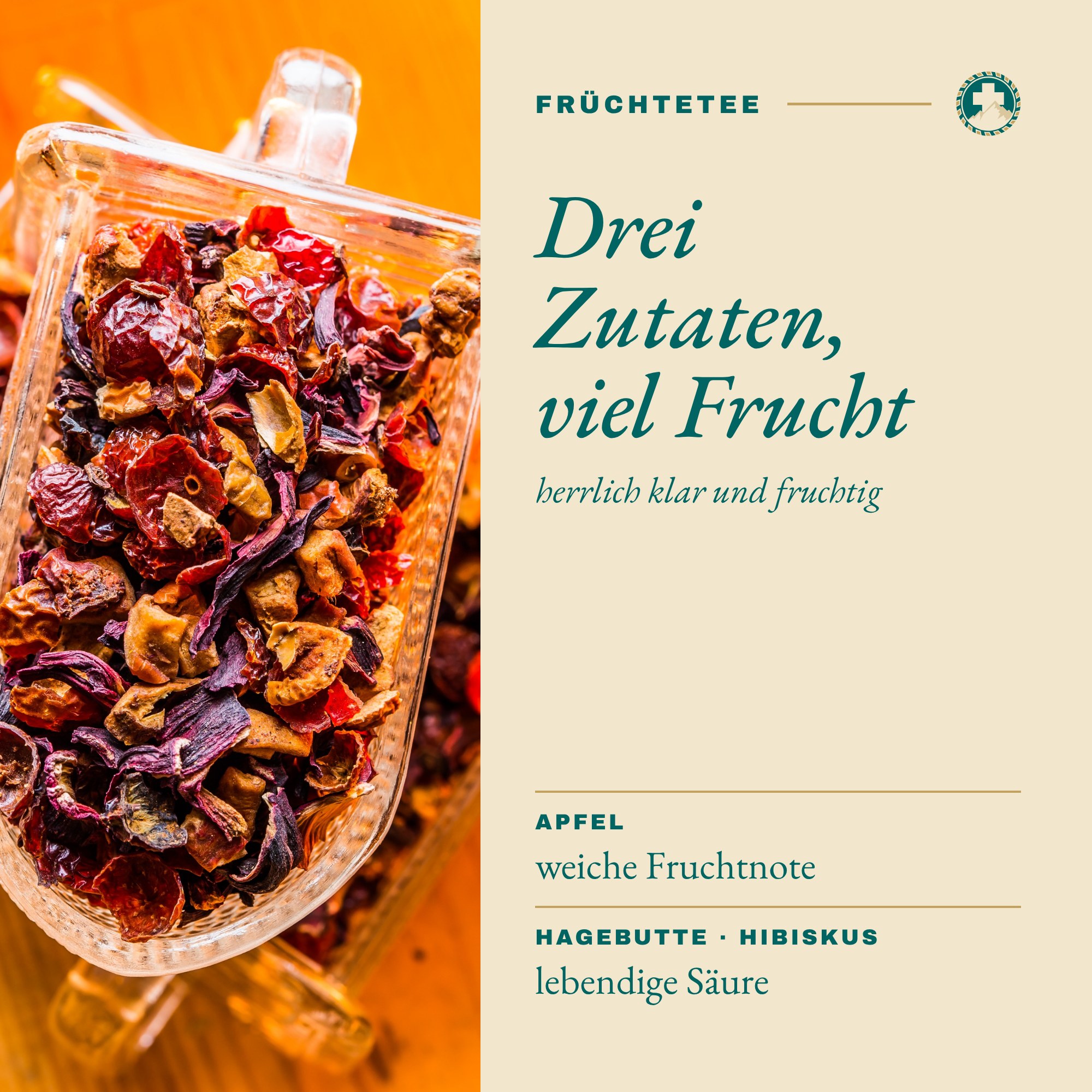 Früchtetee Helvetia: Drei Zutaten, viel Frucht