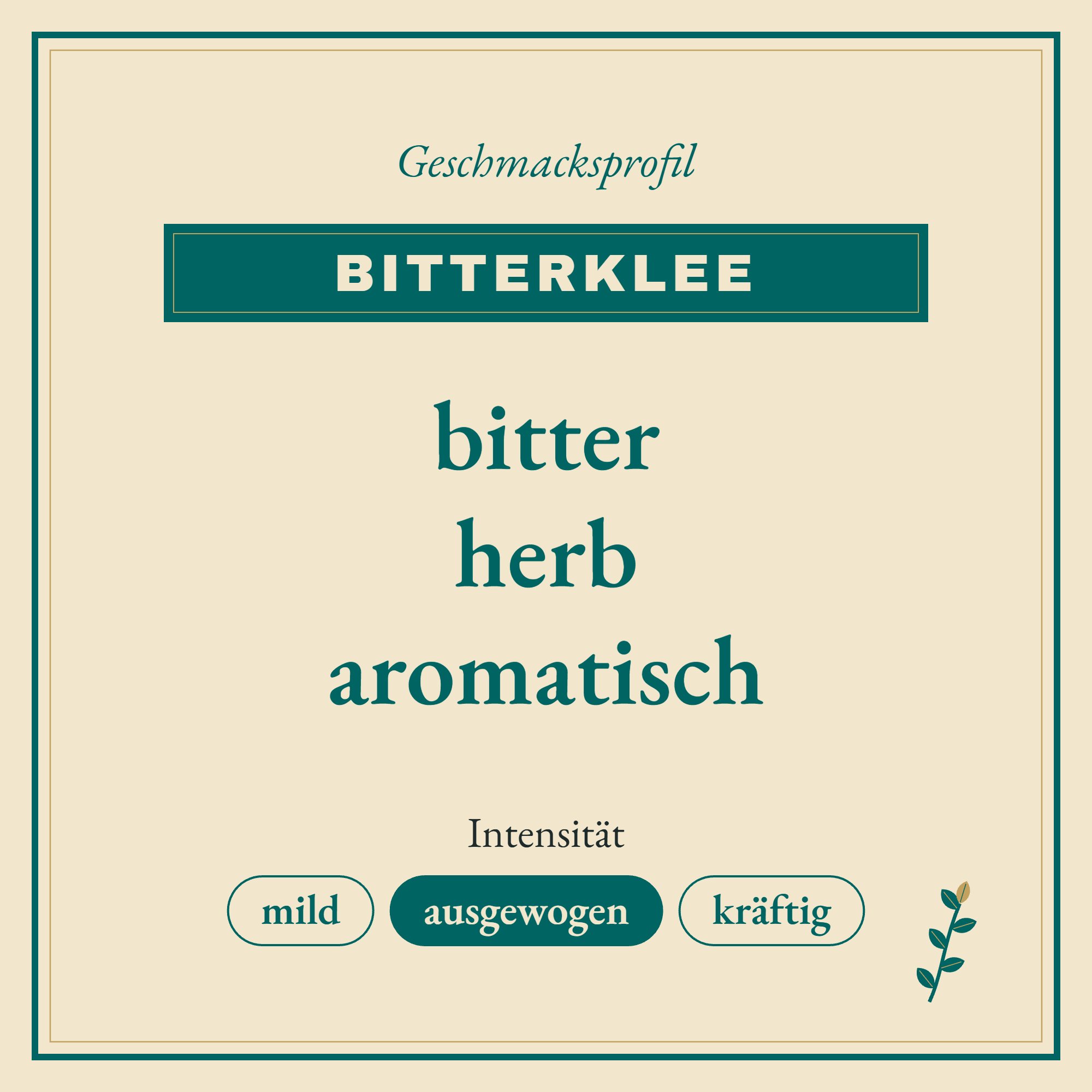 Geschmacksprofil Bitterklee: bitter, herb und aromatisch