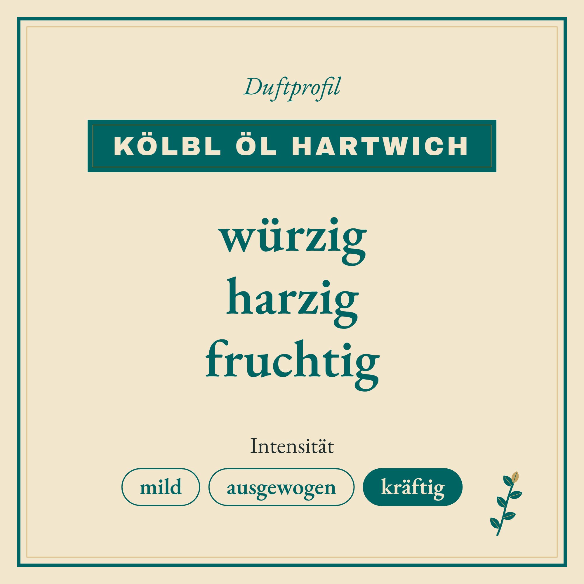 Duftprofil Kölbl Öl Hartwich 35ml: würzig, harzig und fruchtig