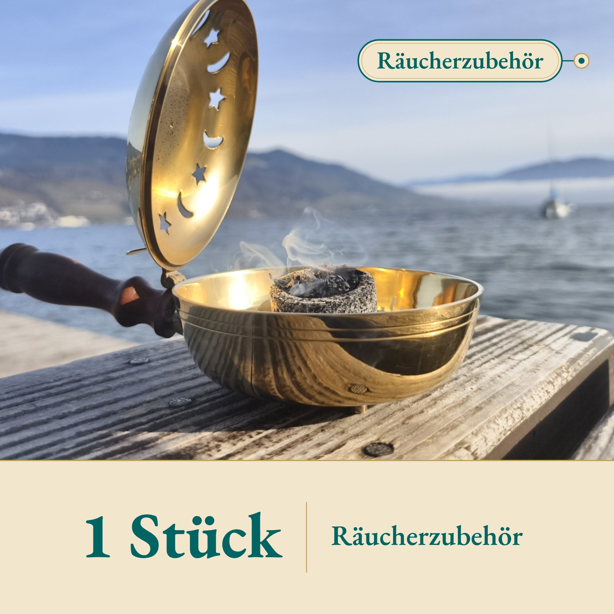 Nahaufnahme Weihrauchpfanne 22 cm – Kräuterparadies seit 1887