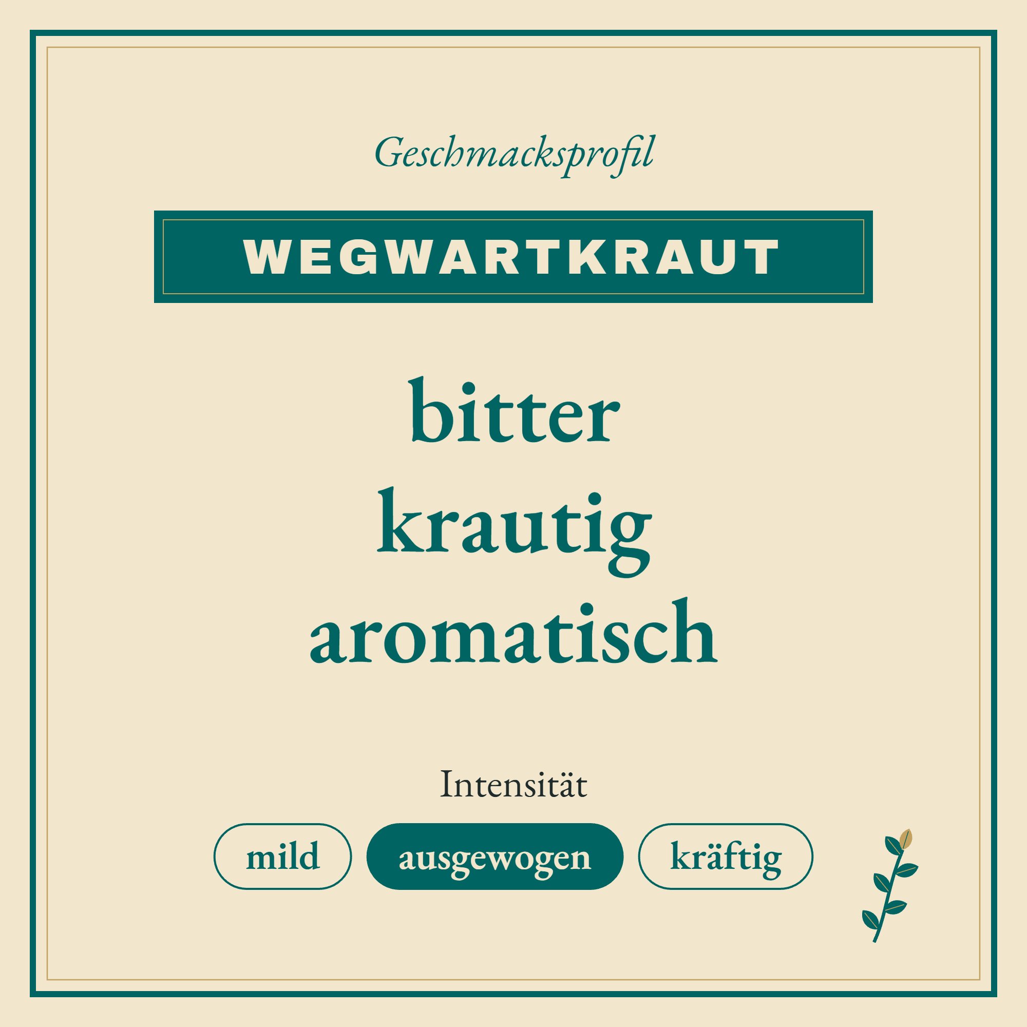 Geschmacksprofil Wegwartkraut: bitter, krautig und aromatisch