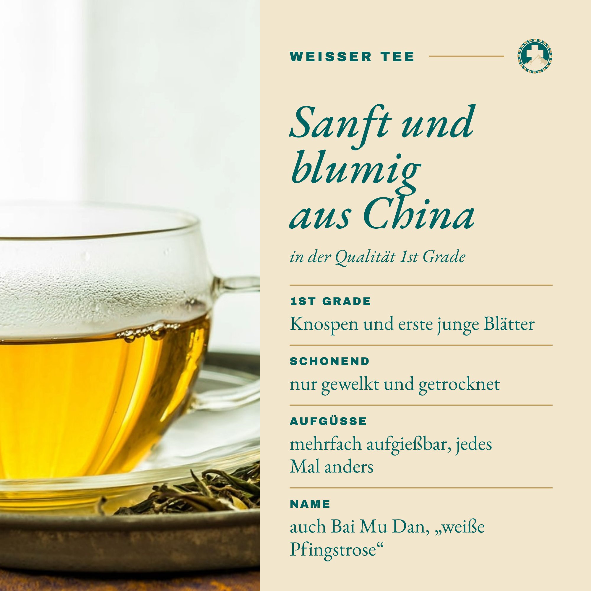 Weißer Tee China Pai Mu Tan 1st Grade: Sanft und blumig aus China