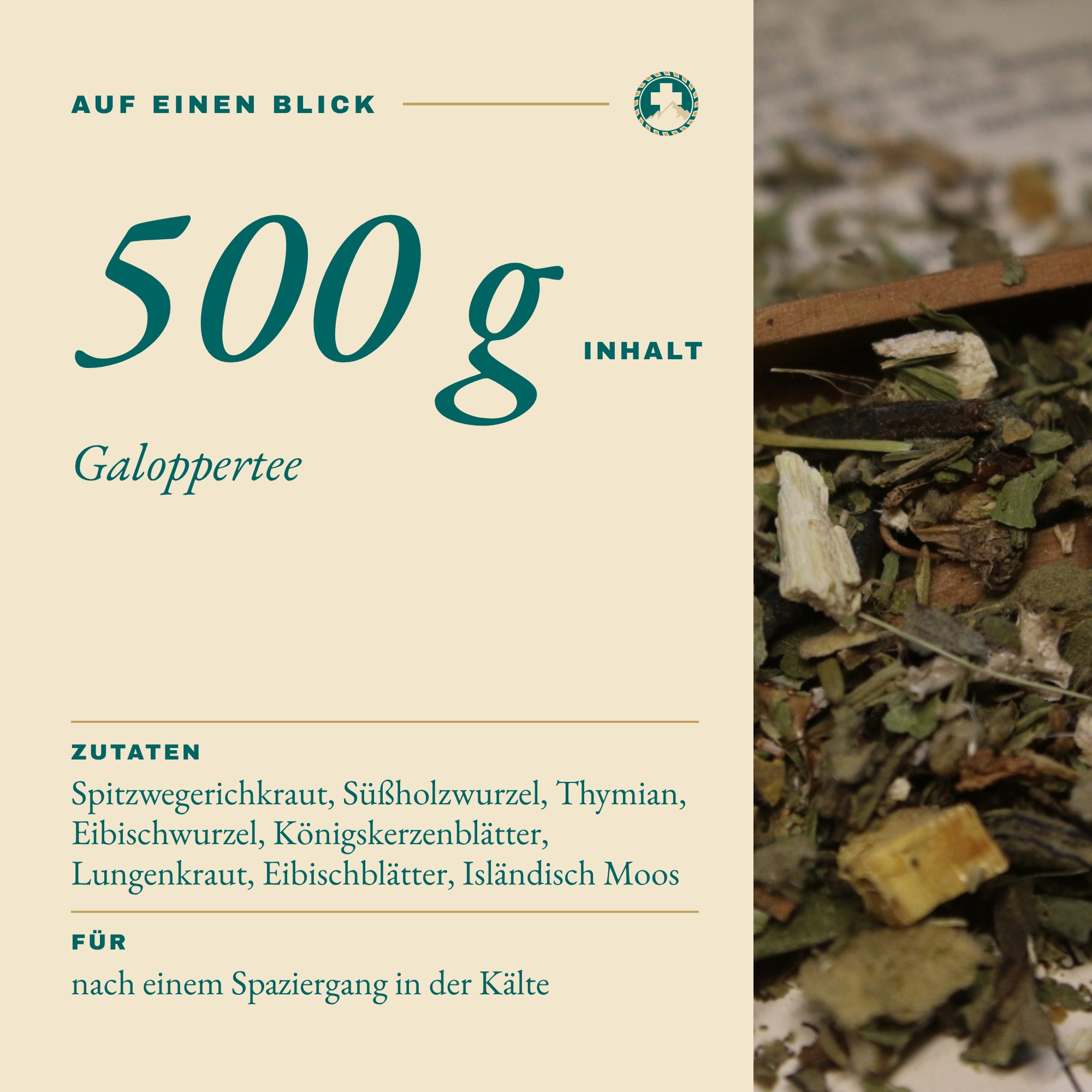 Galoppertee 500 g auf einen Blick: Inhalt und Zutaten