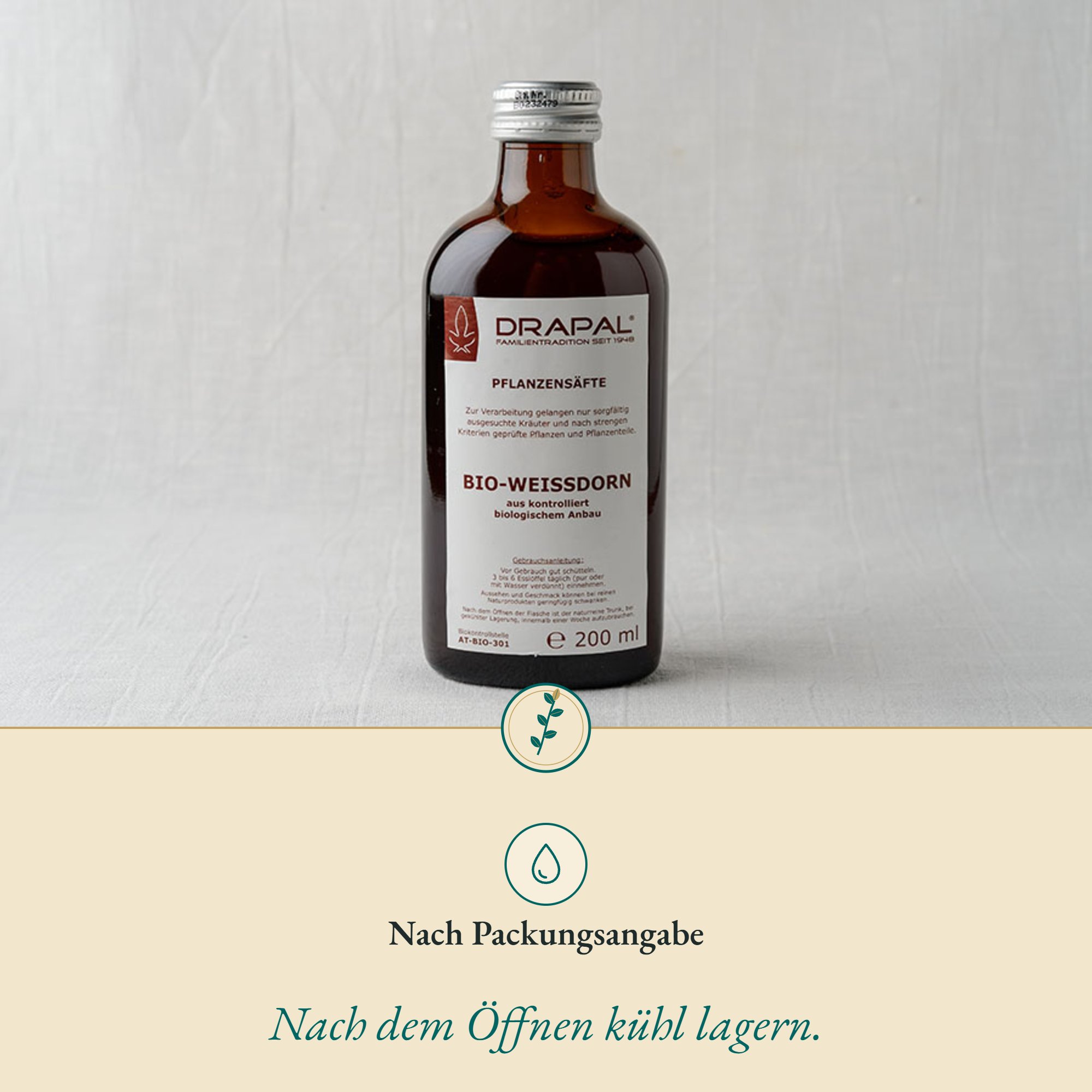 Anwendung Weißdorn-Pflanzensaft Bio: nach Packungsangabe