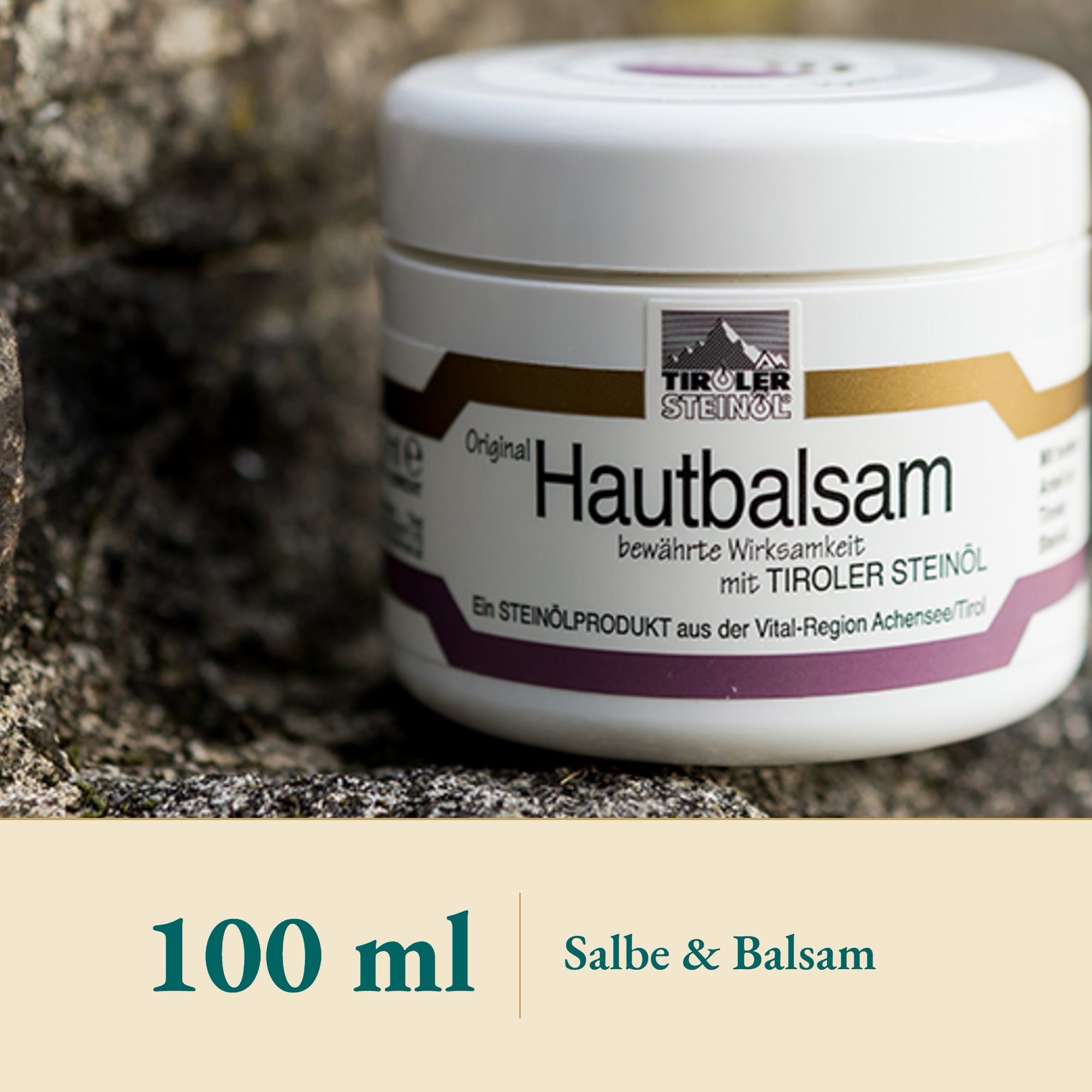 Nahaufnahme Steinöl Hautbalsam – Kräuterparadies seit 1887