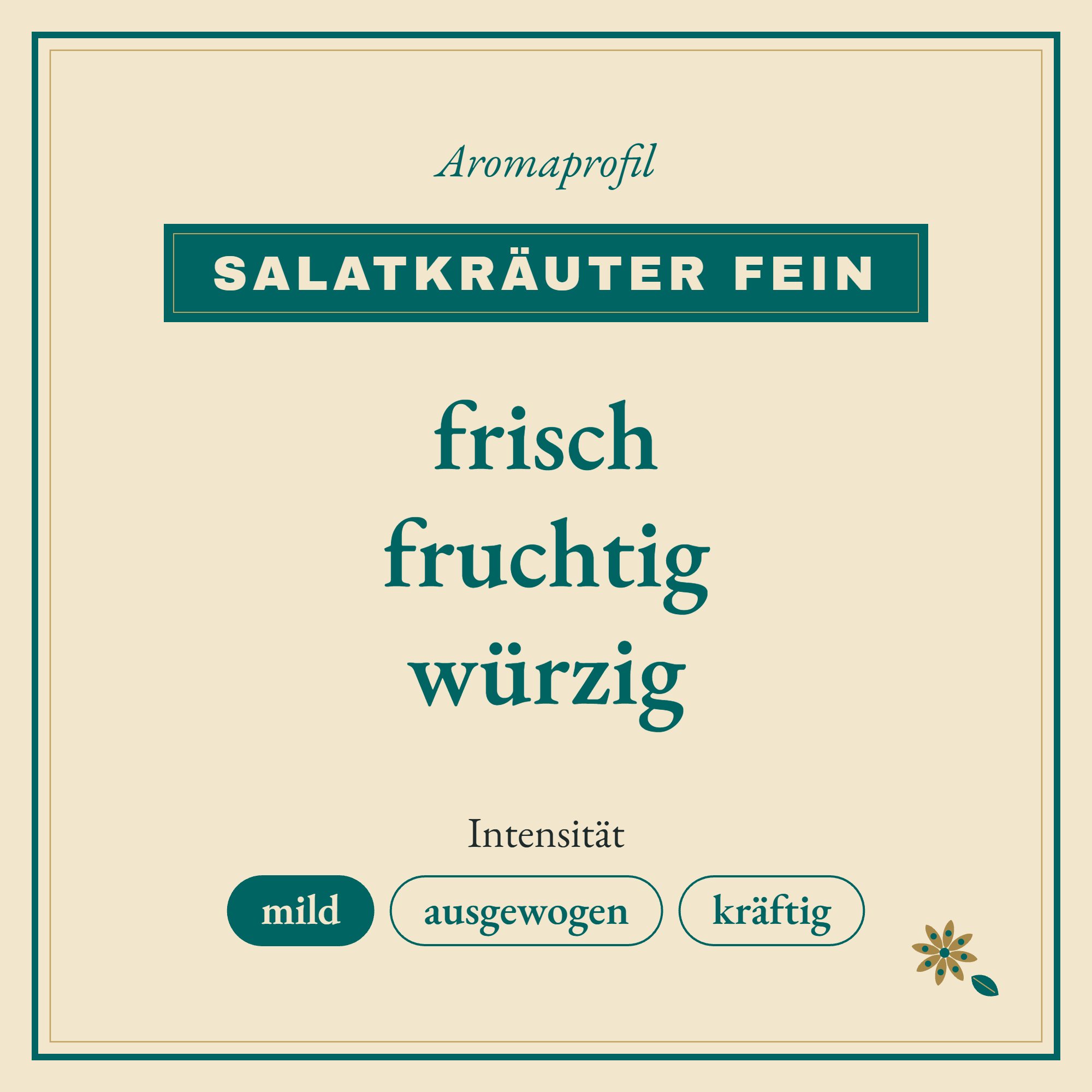 Aromaprofil Salatkräuter fein: frisch, fruchtig und würzig