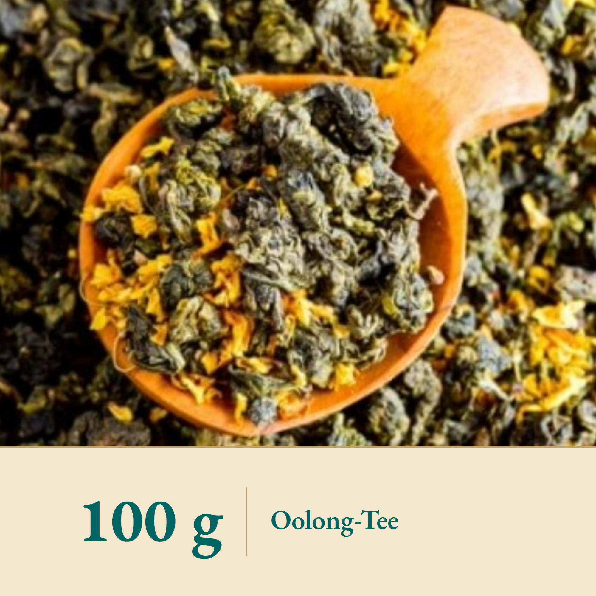 Nahaufnahme Oolong Tee Huan Jin Gui – Kräuterparadies seit 1887