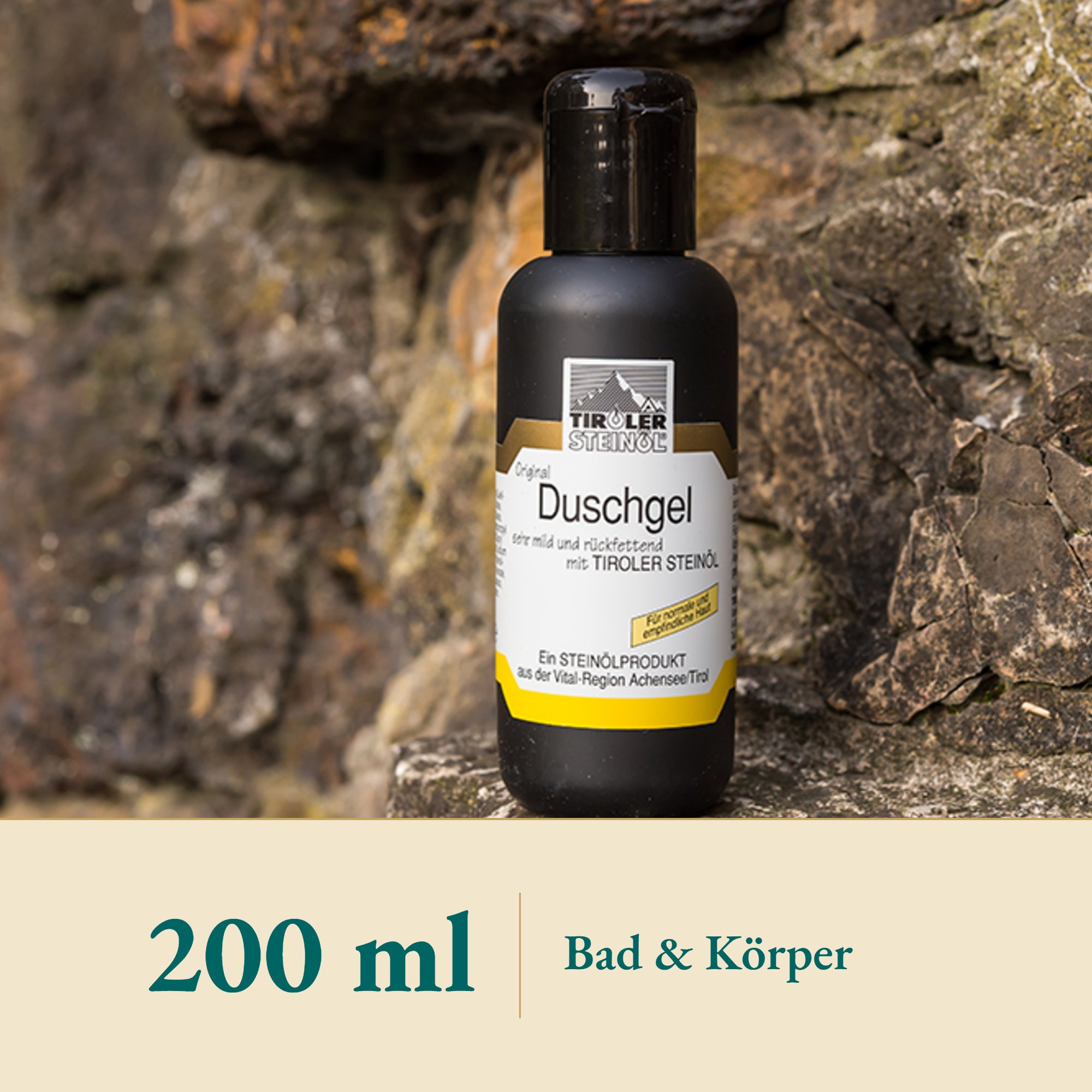 Nahaufnahme Steinöl Duschgel – Kräuterparadies seit 1887