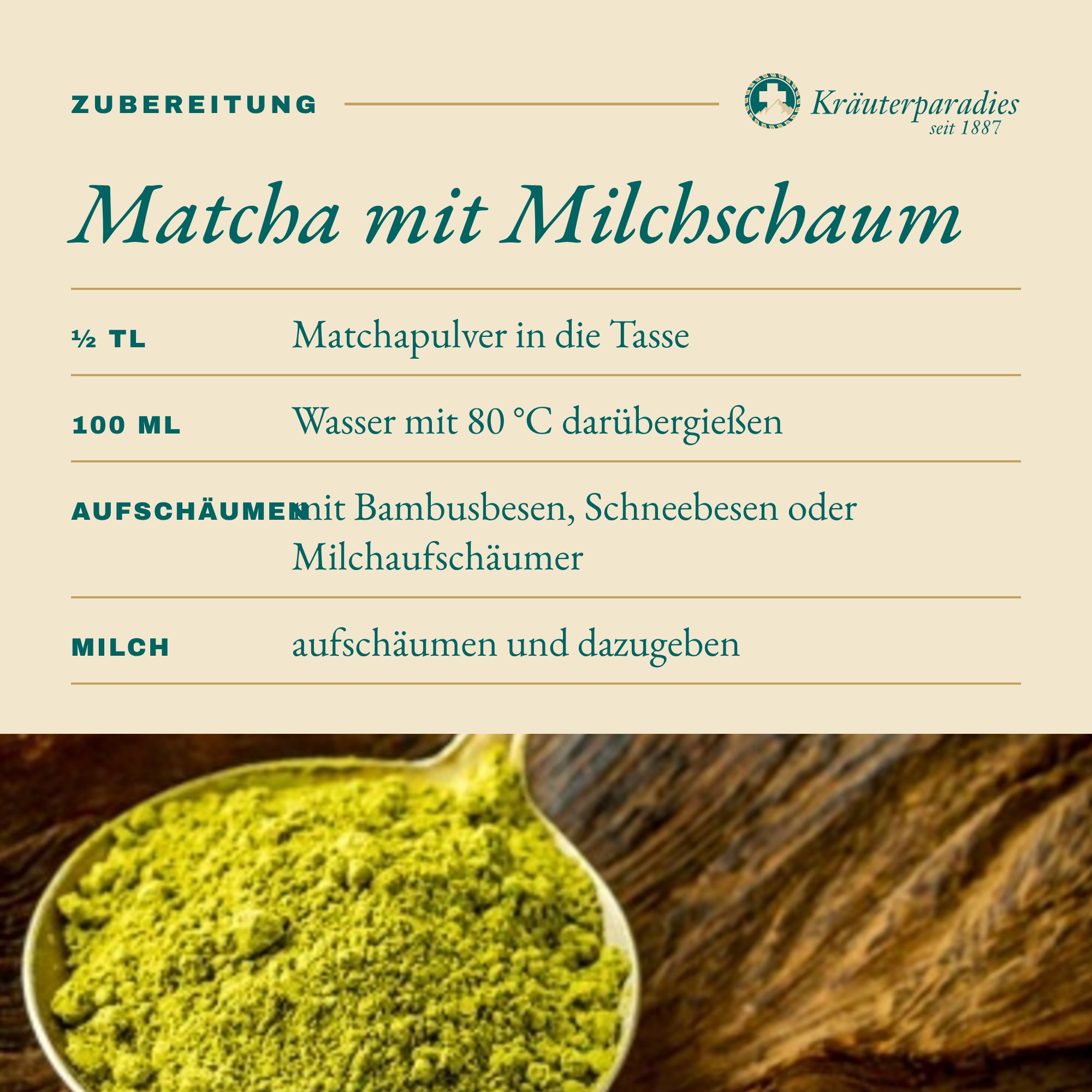 Matchapulver: Matcha mit Milchschaum