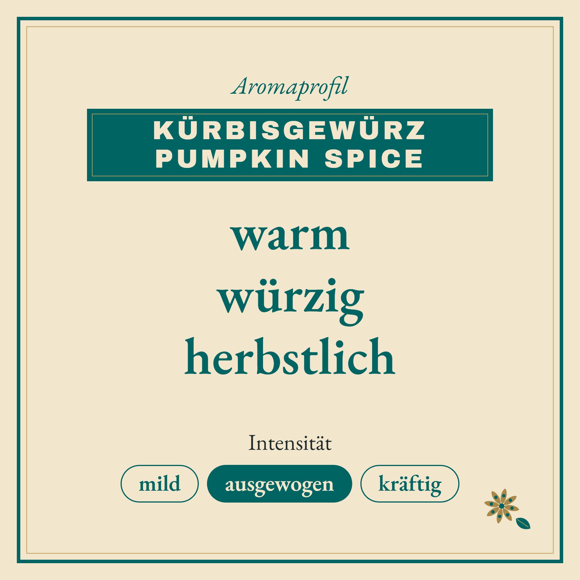 Aromaprofil Kürbisgewürz Pumpkin Spice: warm, würzig und herbstlich
