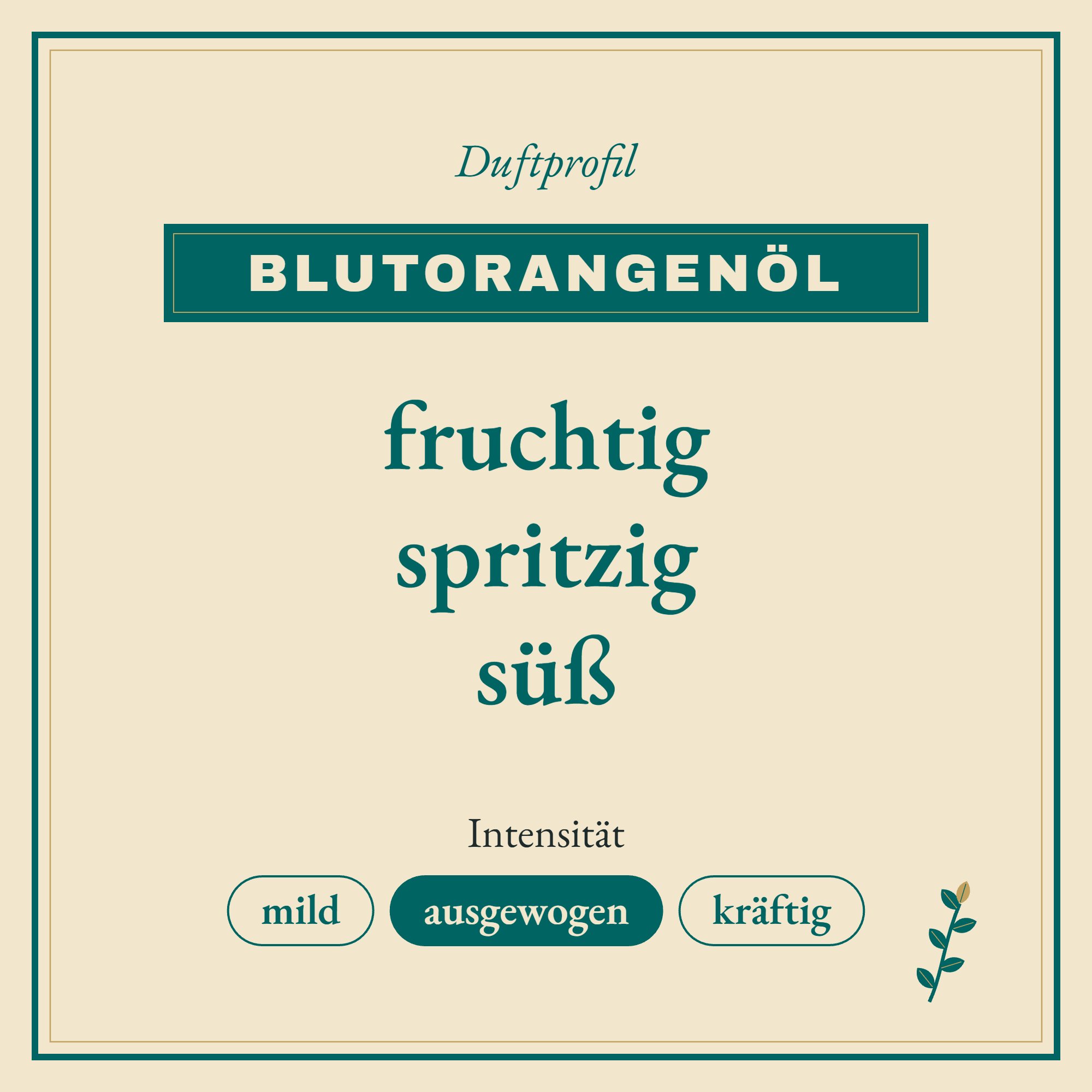 Duftprofil Blutorangenöl: fruchtig, spritzig und süß