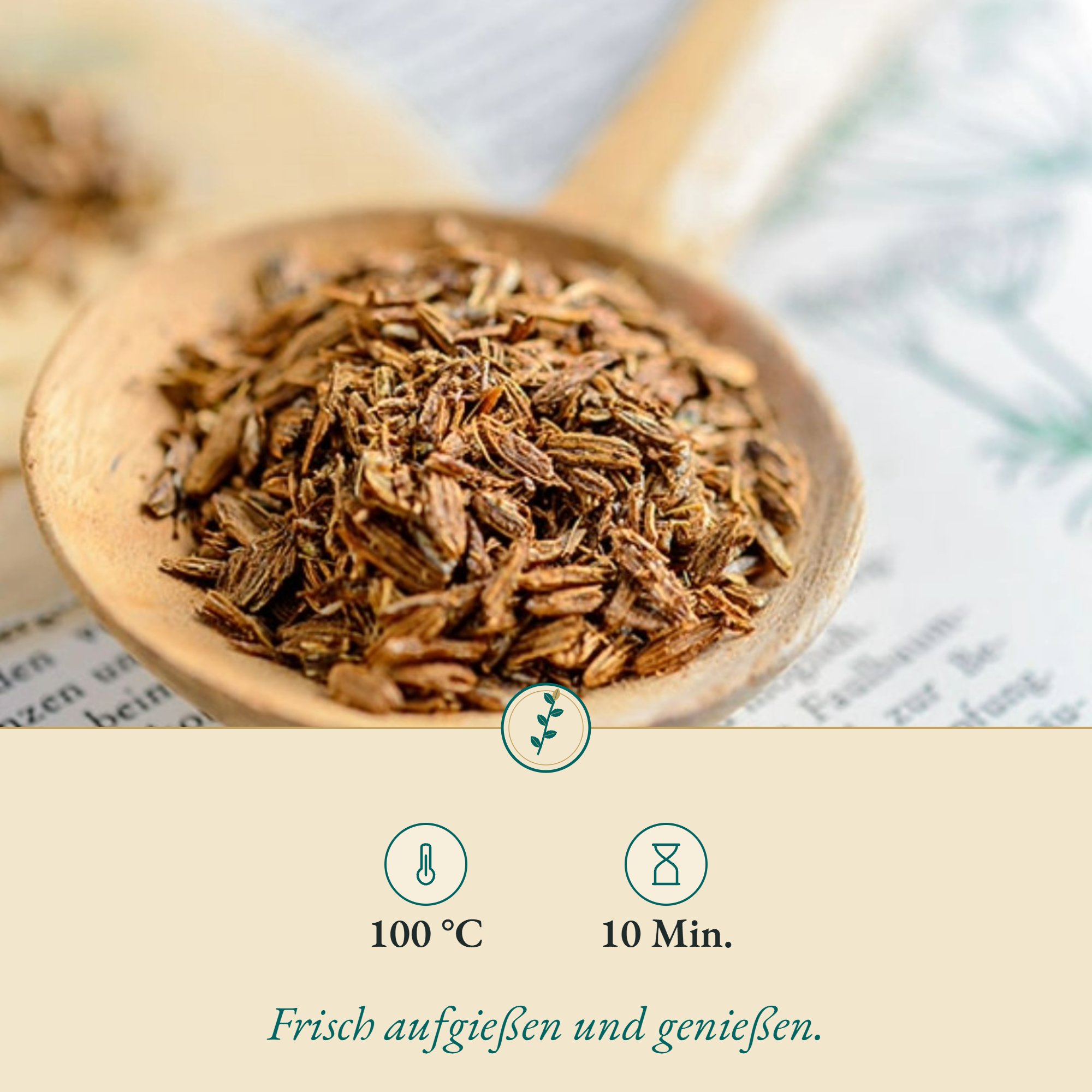 Anwendung Fenchel Schrot: 100 °C und 10 Min.
