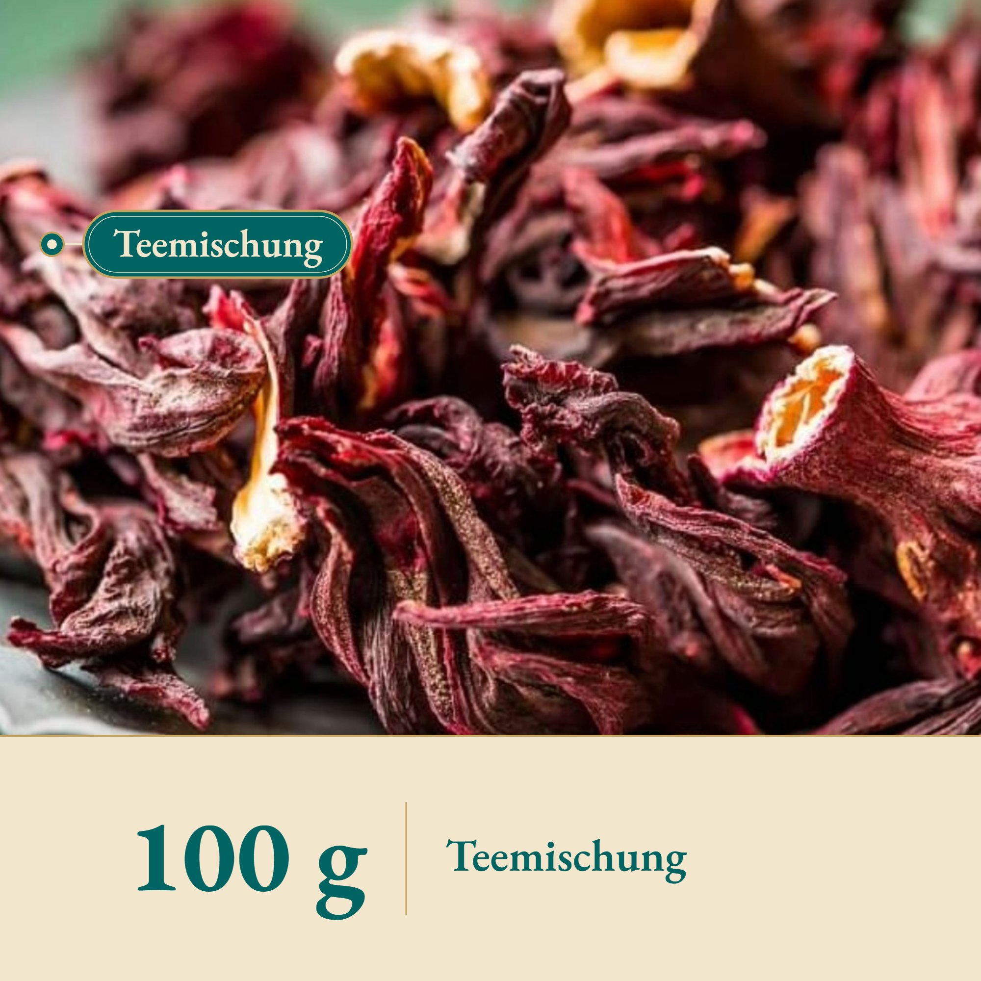 Nahaufnahme Malve rot /Hibiscus – Kräuterparadies seit 1887