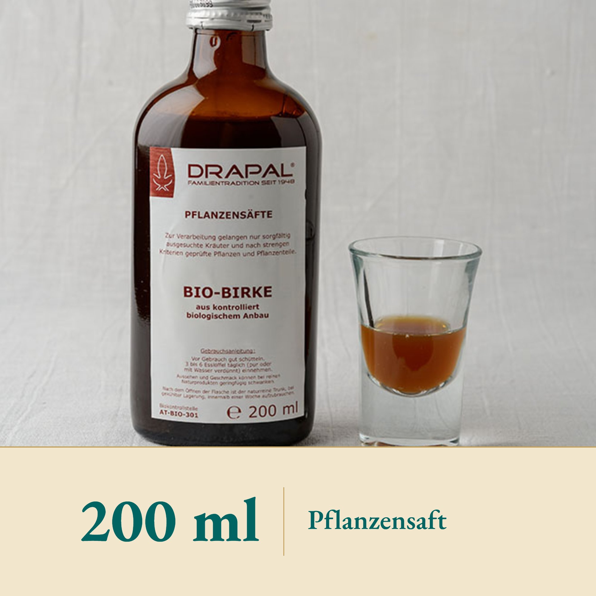Nahaufnahme Birke Pflanzensaft Bio – Kräuterparadies seit 1887