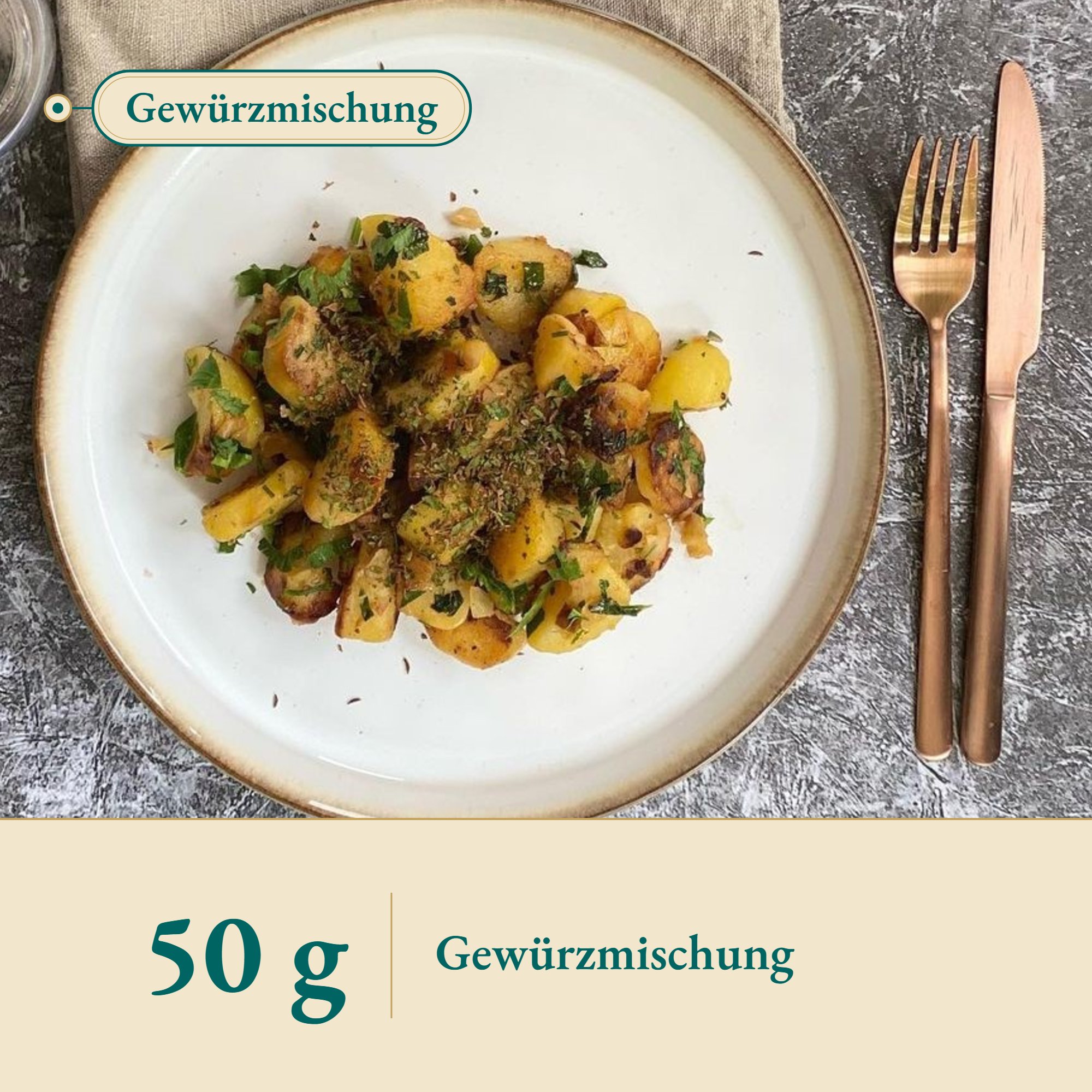 Nahaufnahme Bratkartoffelgewürz – Kräuterparadies seit 1887