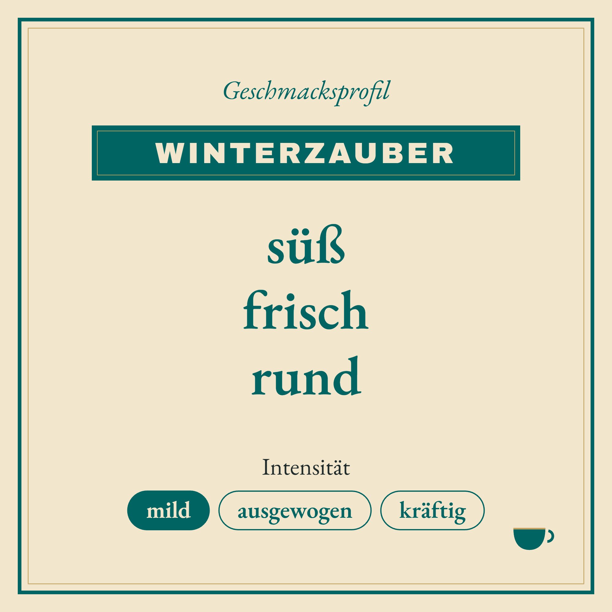 Geschmacksprofil Winterzauber: süß, frisch und rund