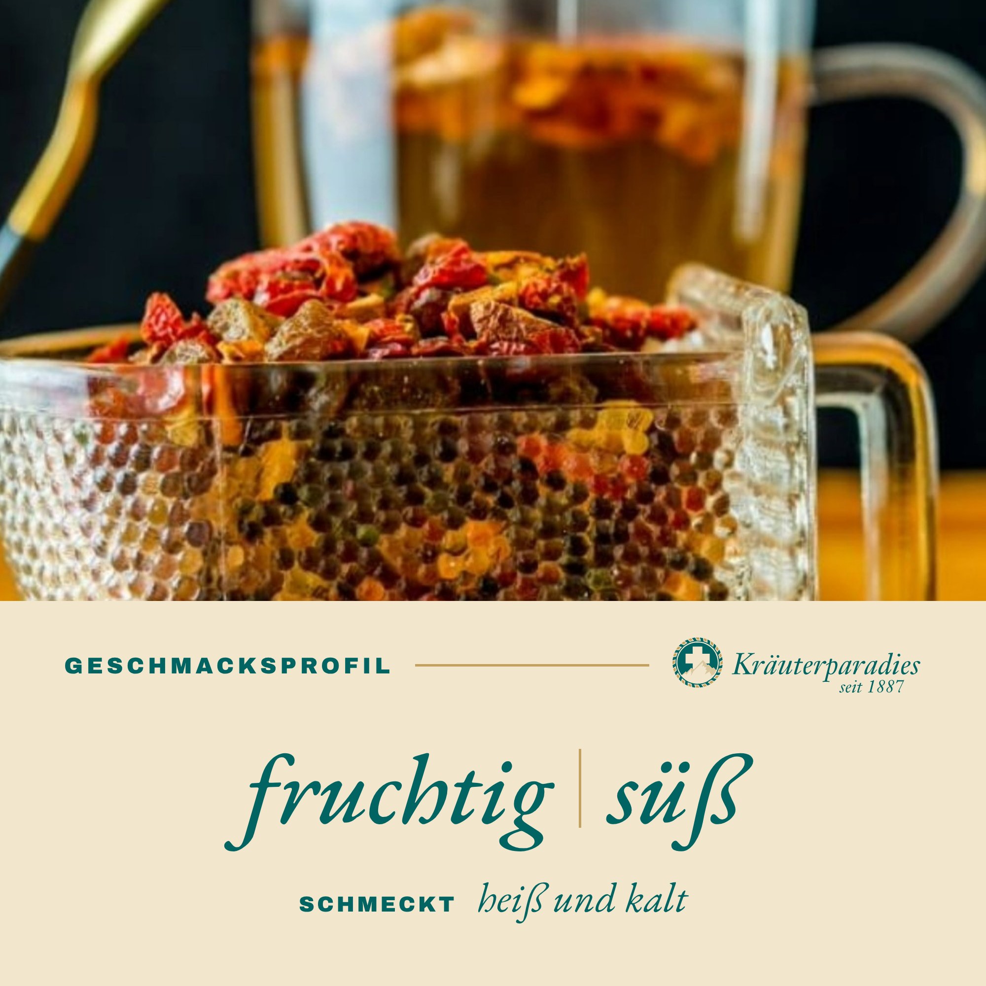 Erdbeertee Geschmacksprofil: fruchtig, süß