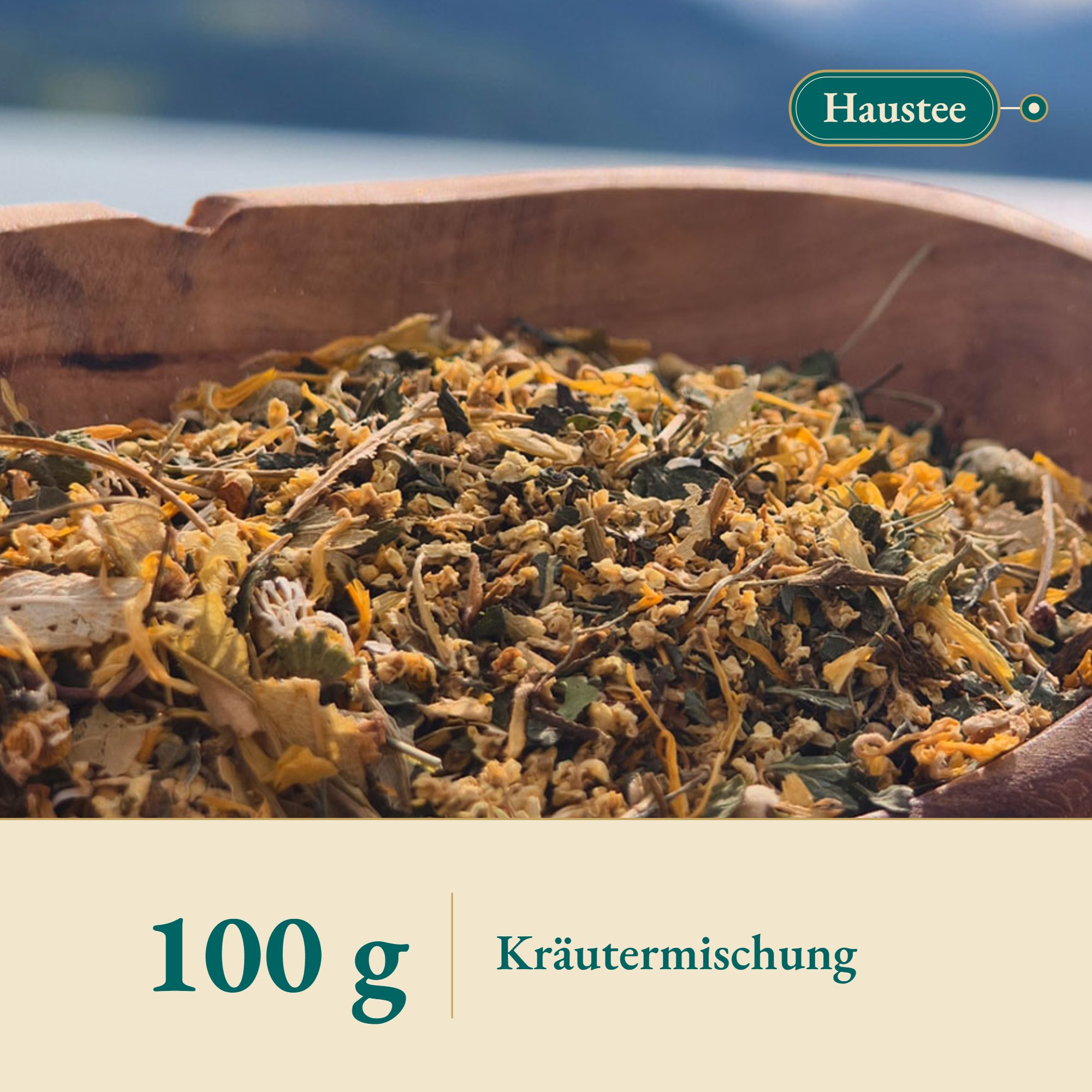 Nahaufnahme Bergtee Alpenduft – Kräuterparadies seit 1887