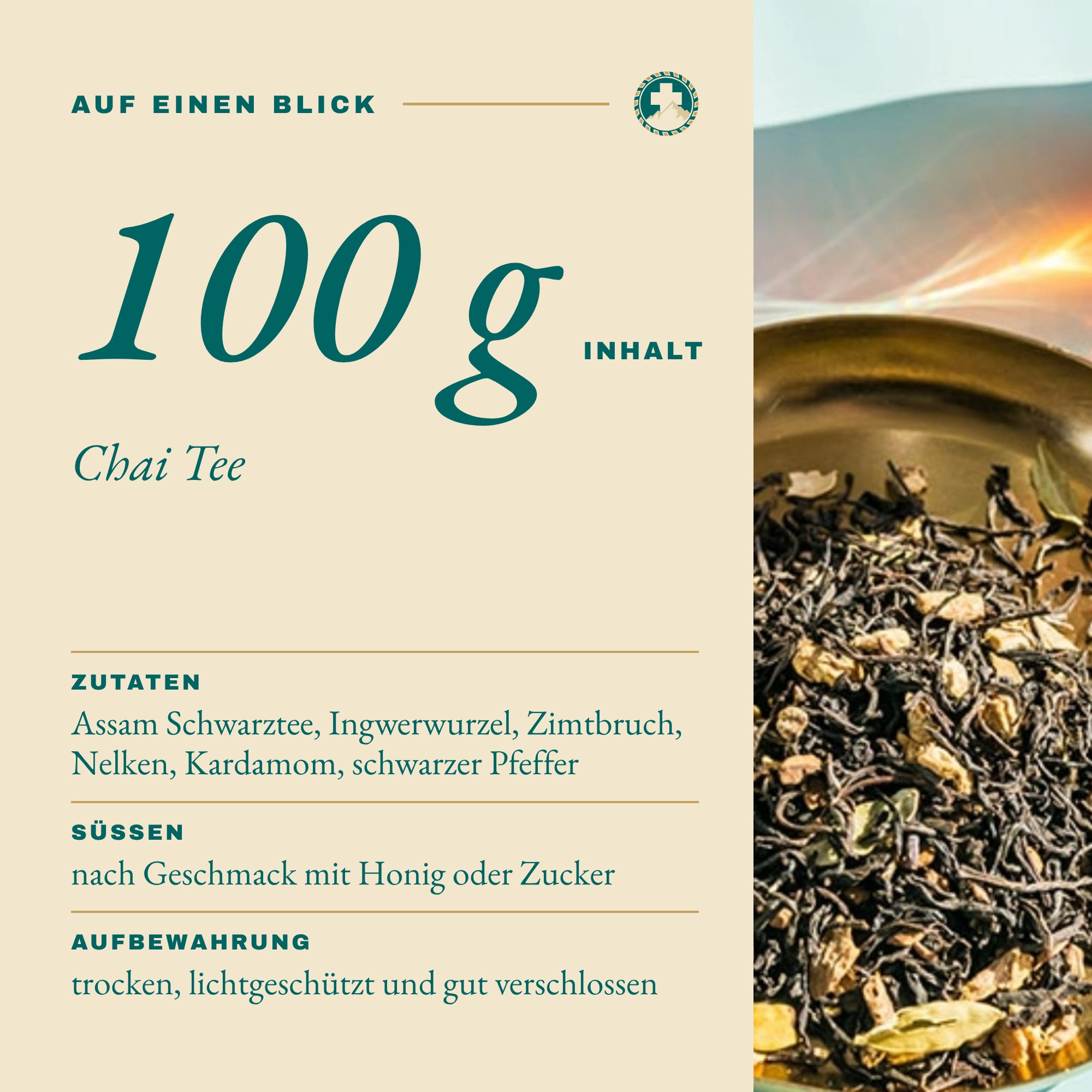 Chai Tee 100 g auf einen Blick: Inhalt und Zutaten