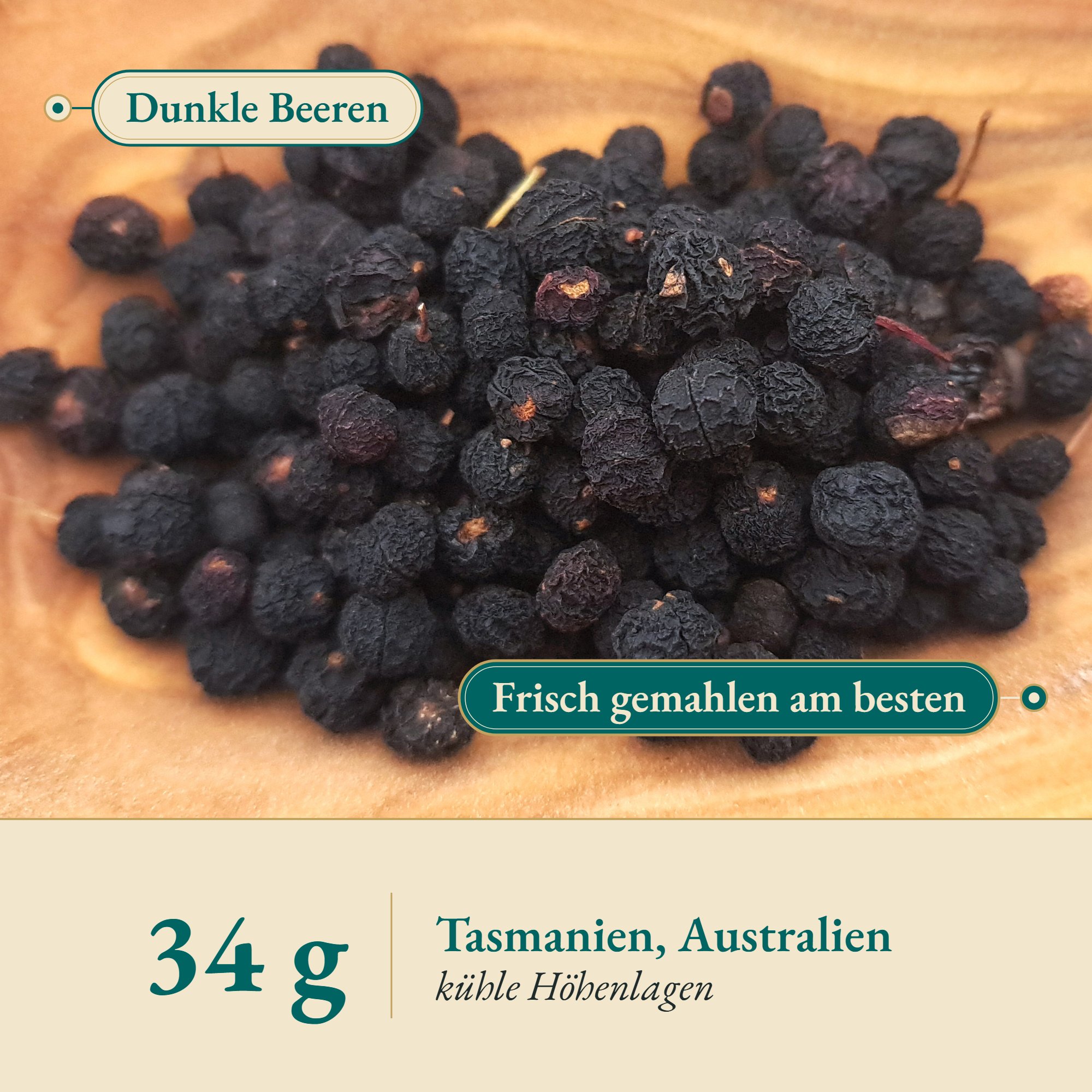 Nahaufnahme Tasmanischer Bergpfeffer Australien – Kräuterparadies seit 1887