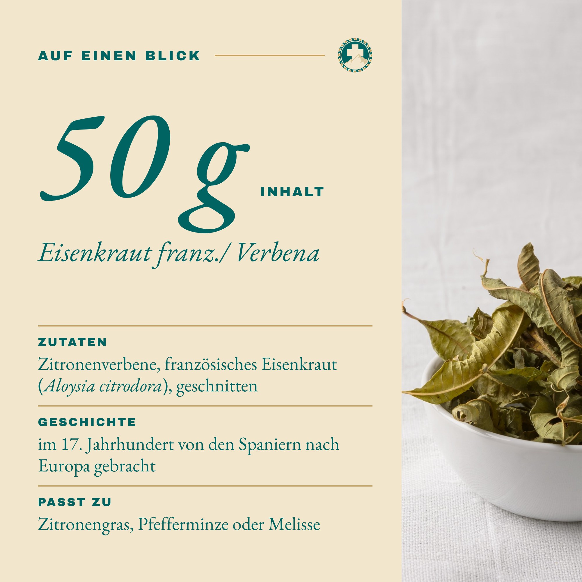 Eisenkraut franz./ Verbena 50 g auf einen Blick: Inhalt und Zutaten