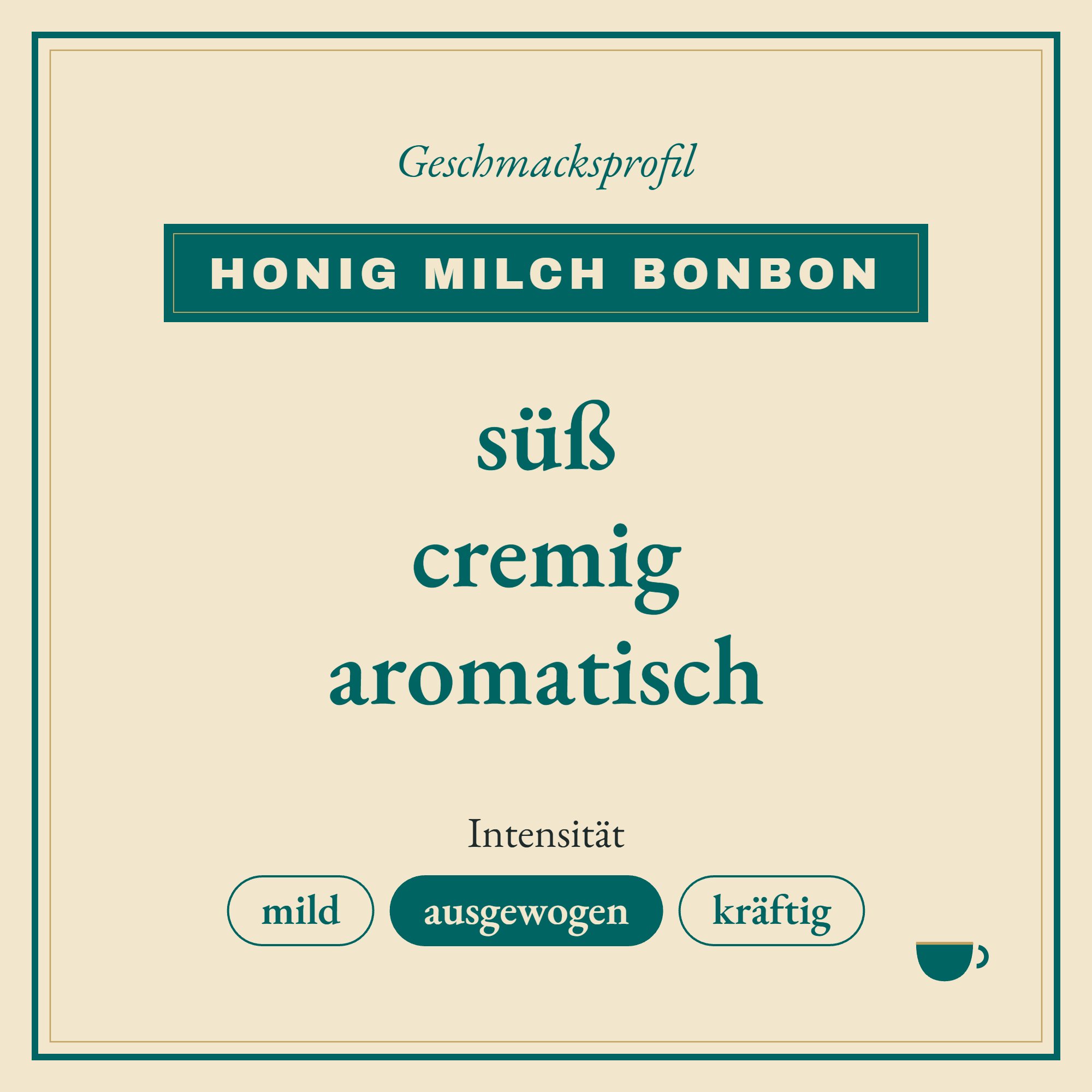 Geschmacksprofil Honig Milch Bonbon: süß, cremig und aromatisch