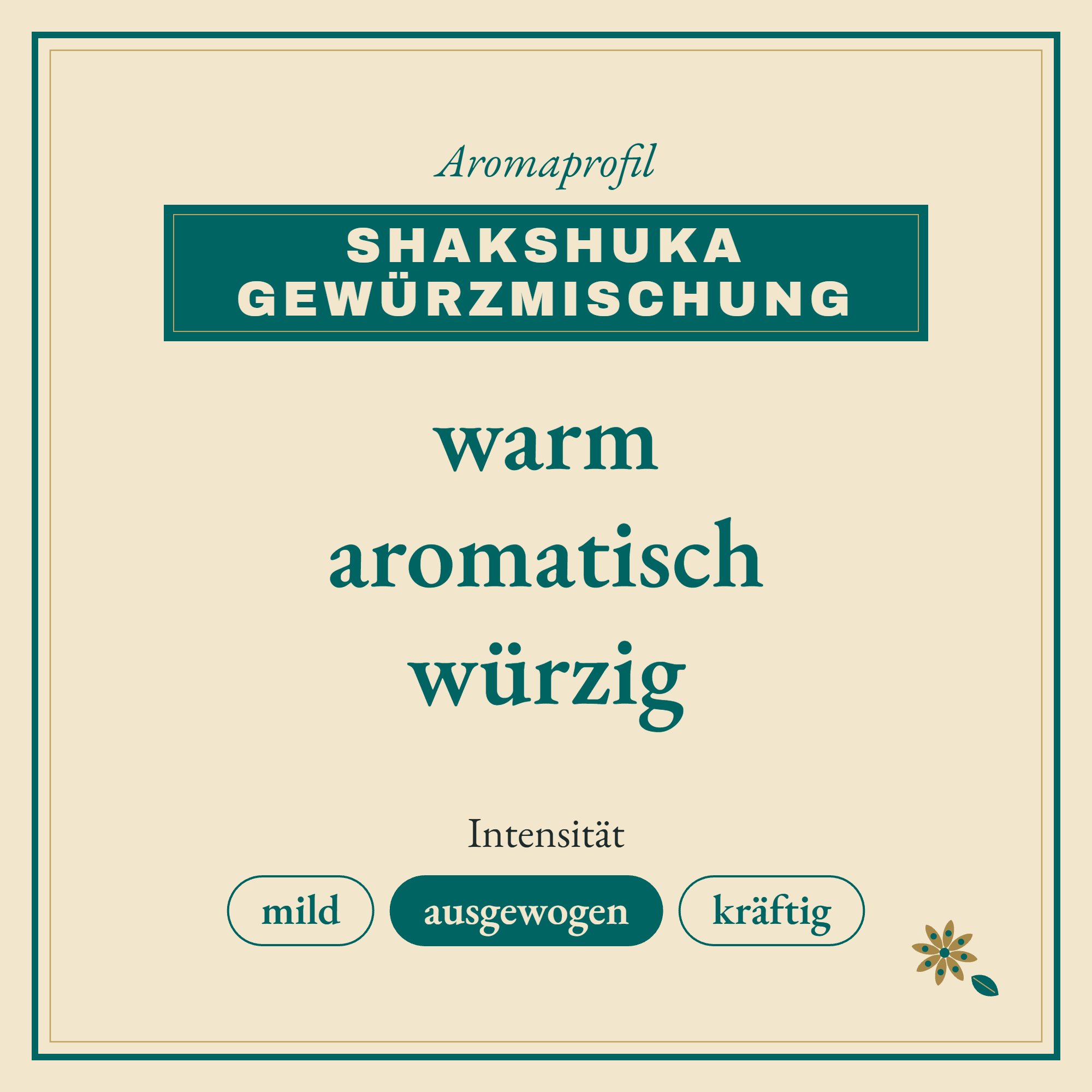 Aromaprofil Shakshuka Gewürzmischung: warm, aromatisch und würzig